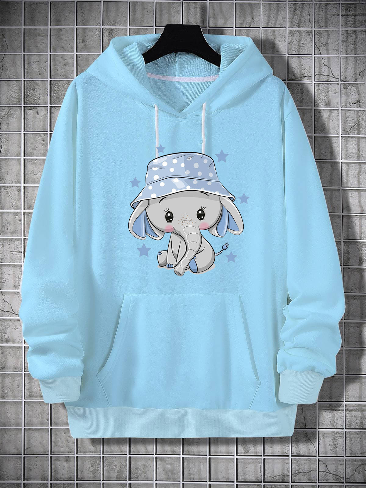     			KCON Fleece Hooded Men's Sweatshirt - Light Blue ( Pack of 1 )