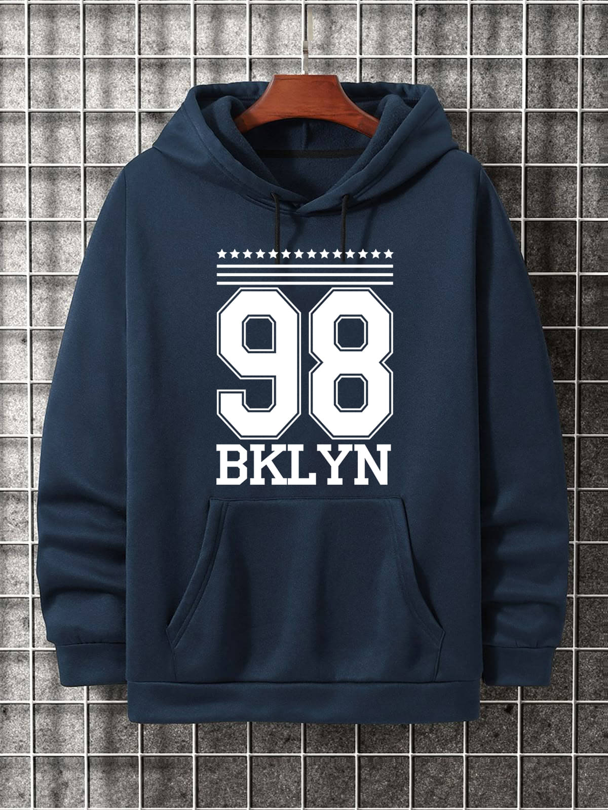     			KCON Fleece Hooded Men's Sweatshirt - Blue ( Pack of 1 )