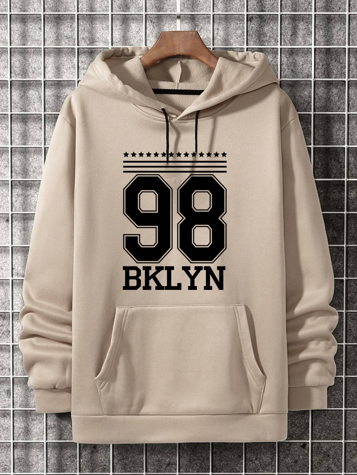     			KCON Fleece Hooded Men's Sweatshirt - Beige ( Pack of 1 )