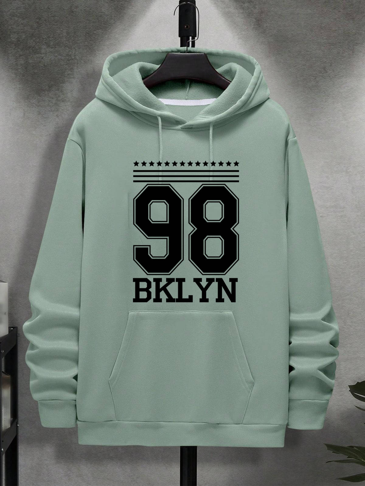    			KCON Fleece Hooded Men's Sweatshirt - Mint Green ( Pack of 1 )