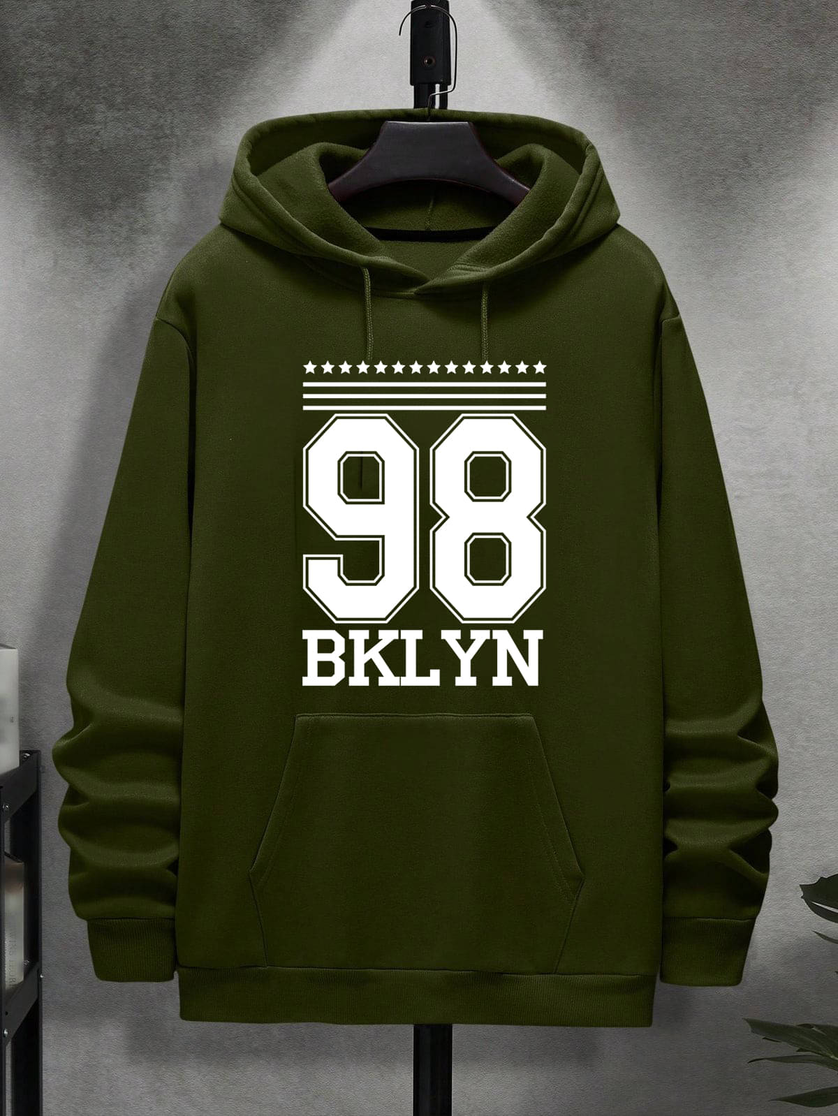     			KCON Fleece Hooded Men's Sweatshirt - Olive ( Pack of 1 )
