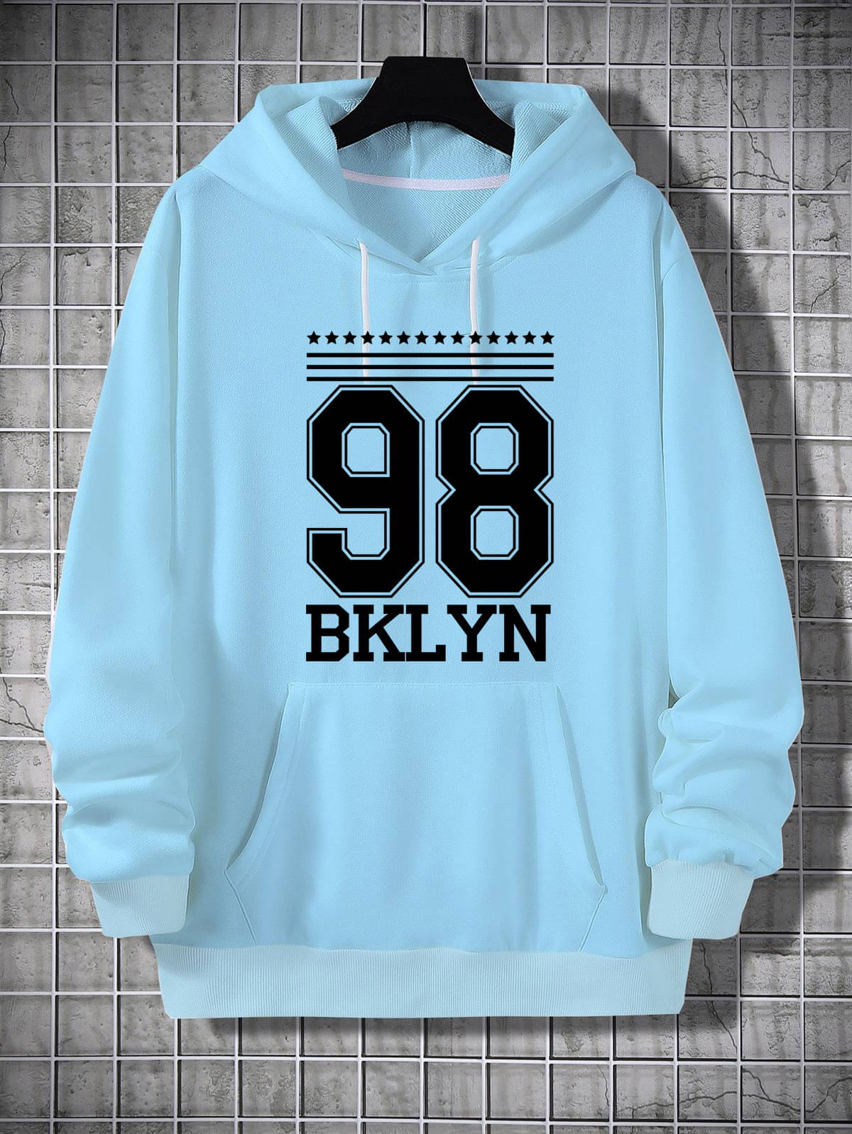     			KCON Fleece Hooded Men's Sweatshirt - Light Blue ( Pack of 1 )