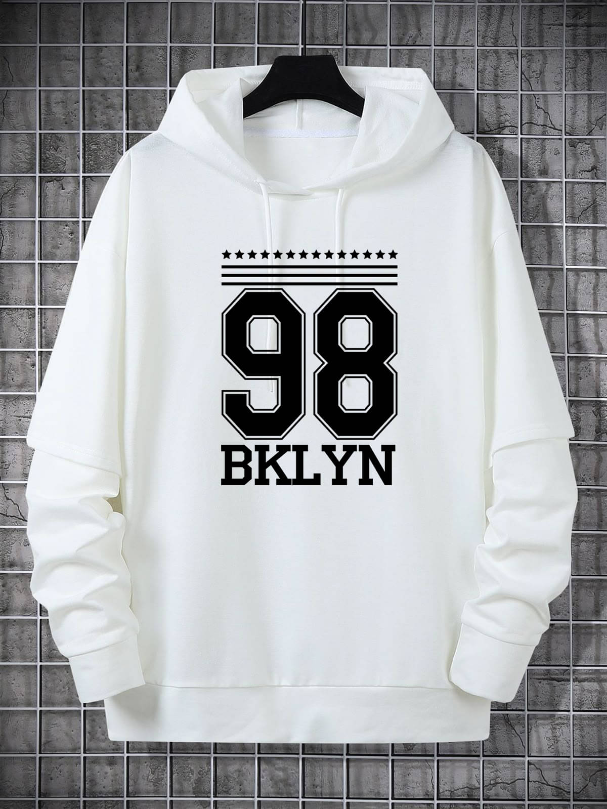     			KCON Fleece Hooded Men's Sweatshirt - White ( Pack of 1 )