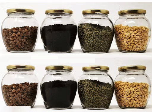     			Maxsun Glass White Food Container ( Set of 8 )