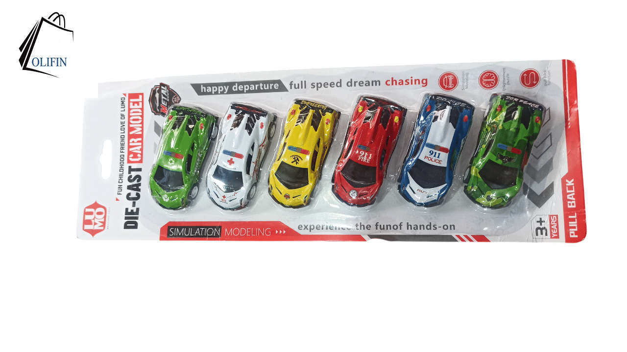 OLIFIN Die-Cast Pull Back Racing Car Set, Pack of 6, Multicolour Metal Toy Cars for Kids Age 3+ PACK OF 1 OLIFIN Die-Cast Pull Back Racing Car Set, Pack of 6, Multicolour Metal Toy Cars for Kids Age 3+ PACK OF 1