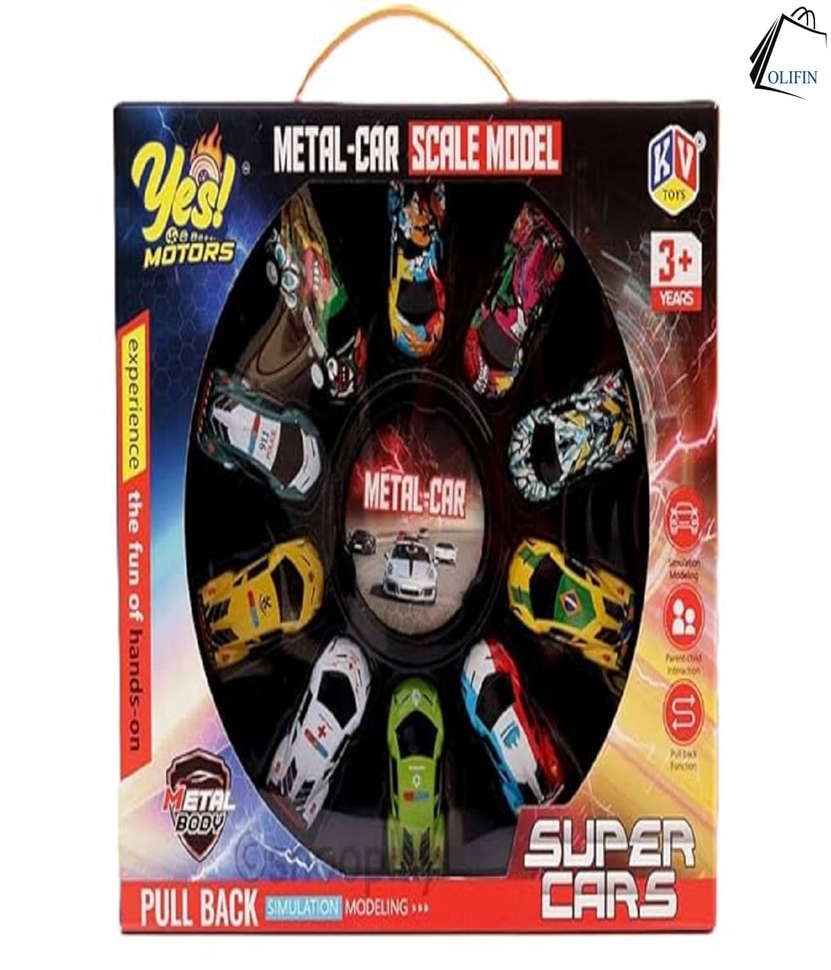 OLIFIN Yes! Motors Die-Cast Metal Car Set – Pack of 10 Miniature Cars with Pull Back Action | Scale Model Toy Vehicles for Kids | Multicolor | Age 3+ PACK OF 1 OLIFIN Yes! Motors Die-Cast Metal Car Set – Pack of 10 Miniature Cars with Pull Back Action | Scale Model Toy Vehicles for Kids | Multicolor | Age 3+ PACK OF 1