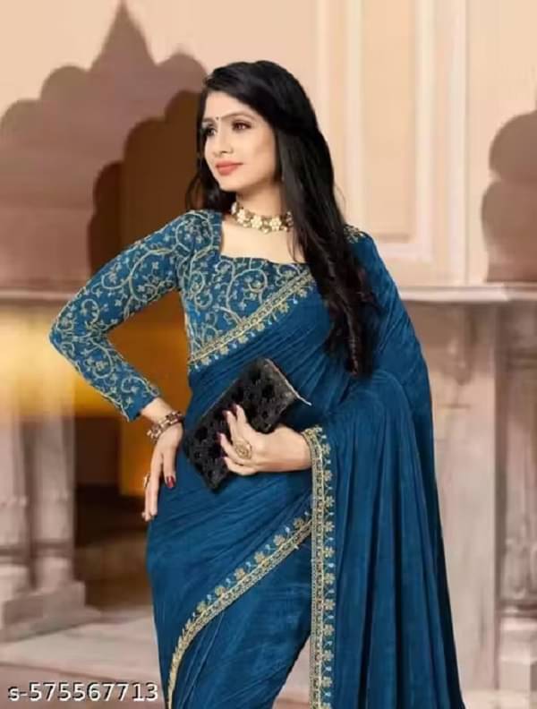 PALKAANO Velvet Embroidered Uppada saree With Unstitched Blouse Piece ( Rama ) PALKAANO Velvet Embroidered Uppada saree With Unstitched Blouse Piece ( Rama )
