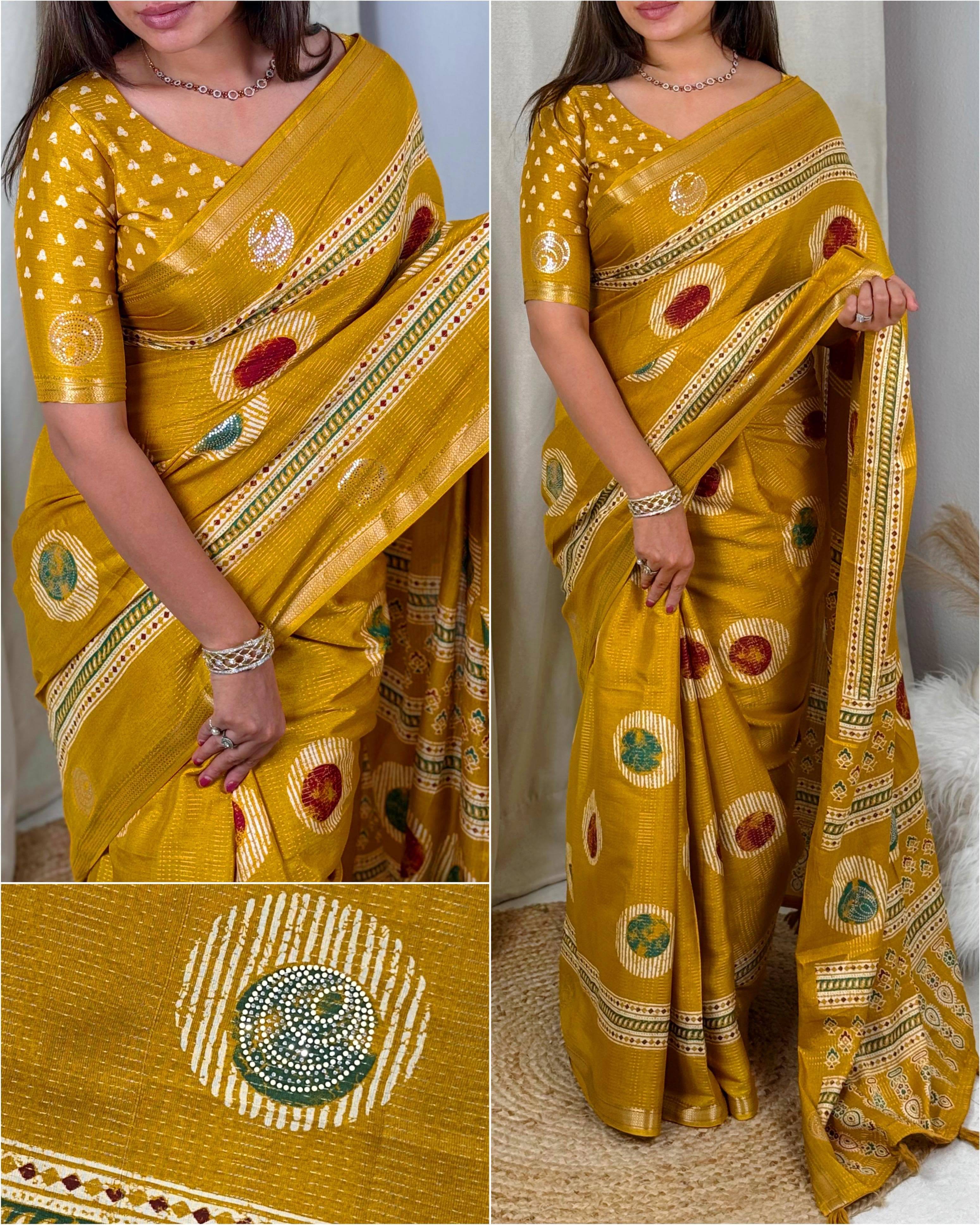     			PANZORA Cotton Solid Regular Saree Without Blouse Piece ( Yellow )