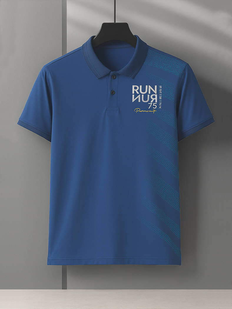Promount Men Cotton Blend Regular Fit Solid Polo T Shirt ( Blue ) Promount Men Cotton Blend Regular Fit Solid Polo T Shirt ( Blue )