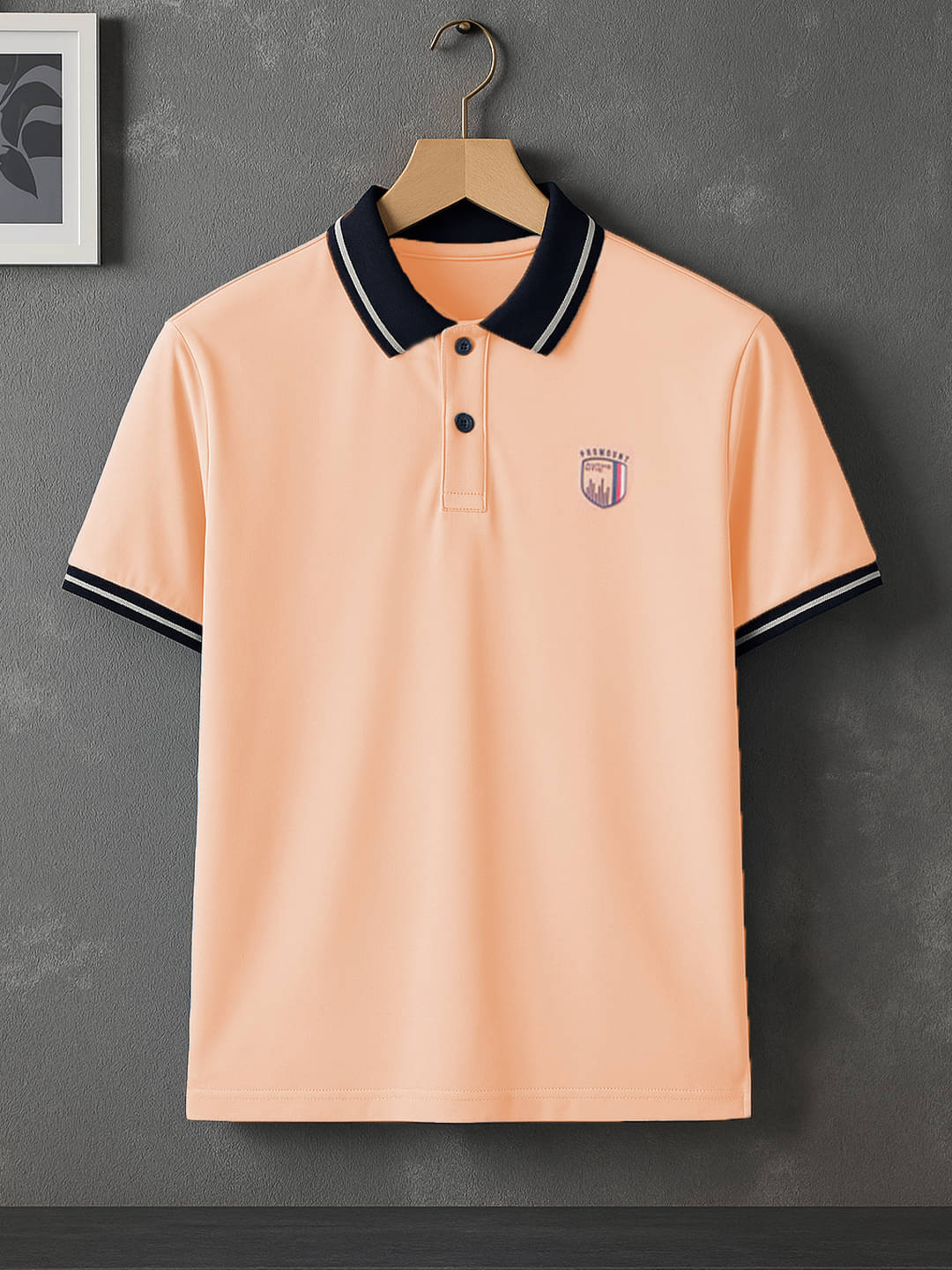     			Promount Men Cotton Blend Regular Fit Solid Polo T Shirt ( Orange )