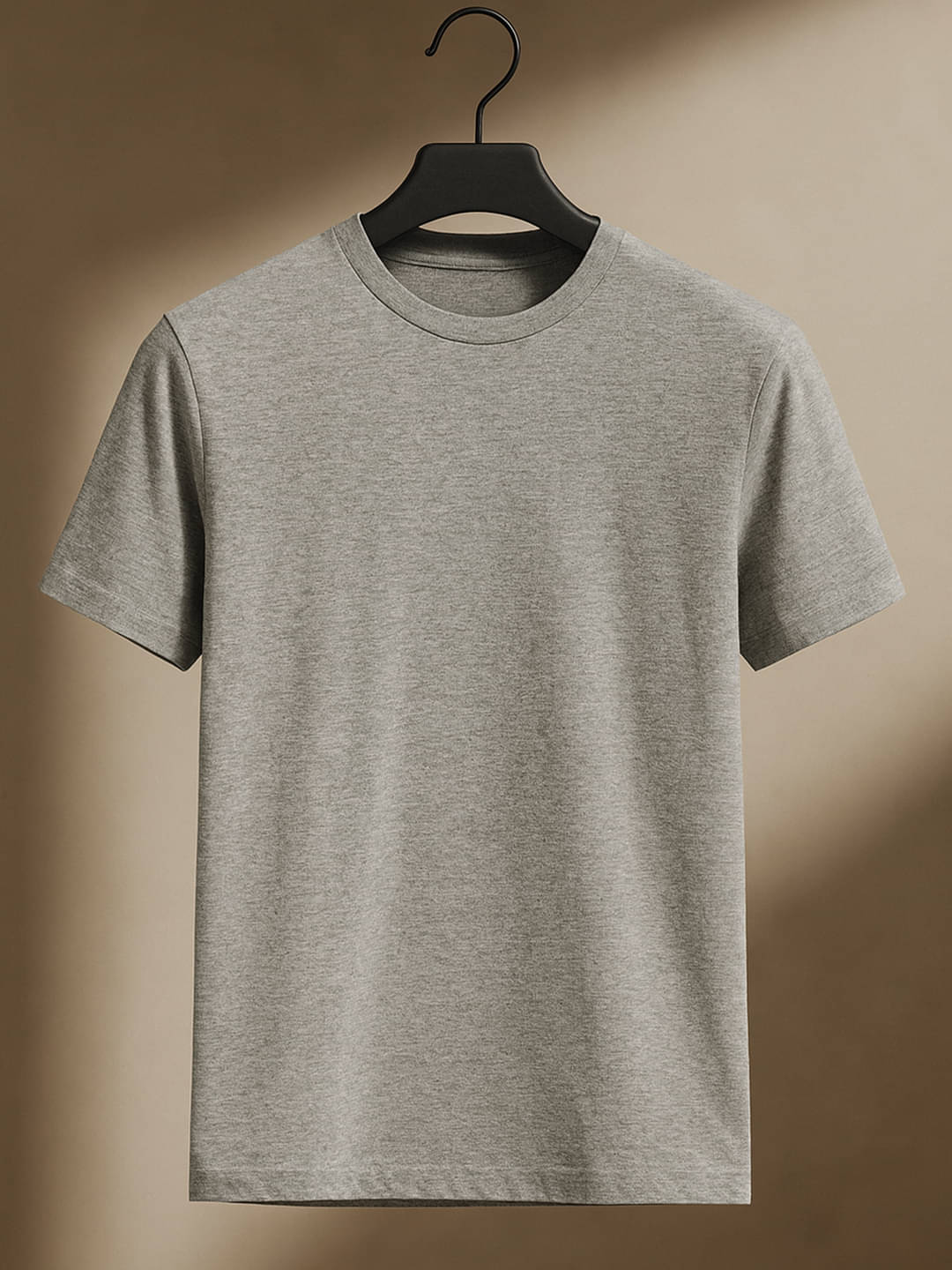     			Promount Men Polyester Regular Fit Solid T-Shirt ( Grey )