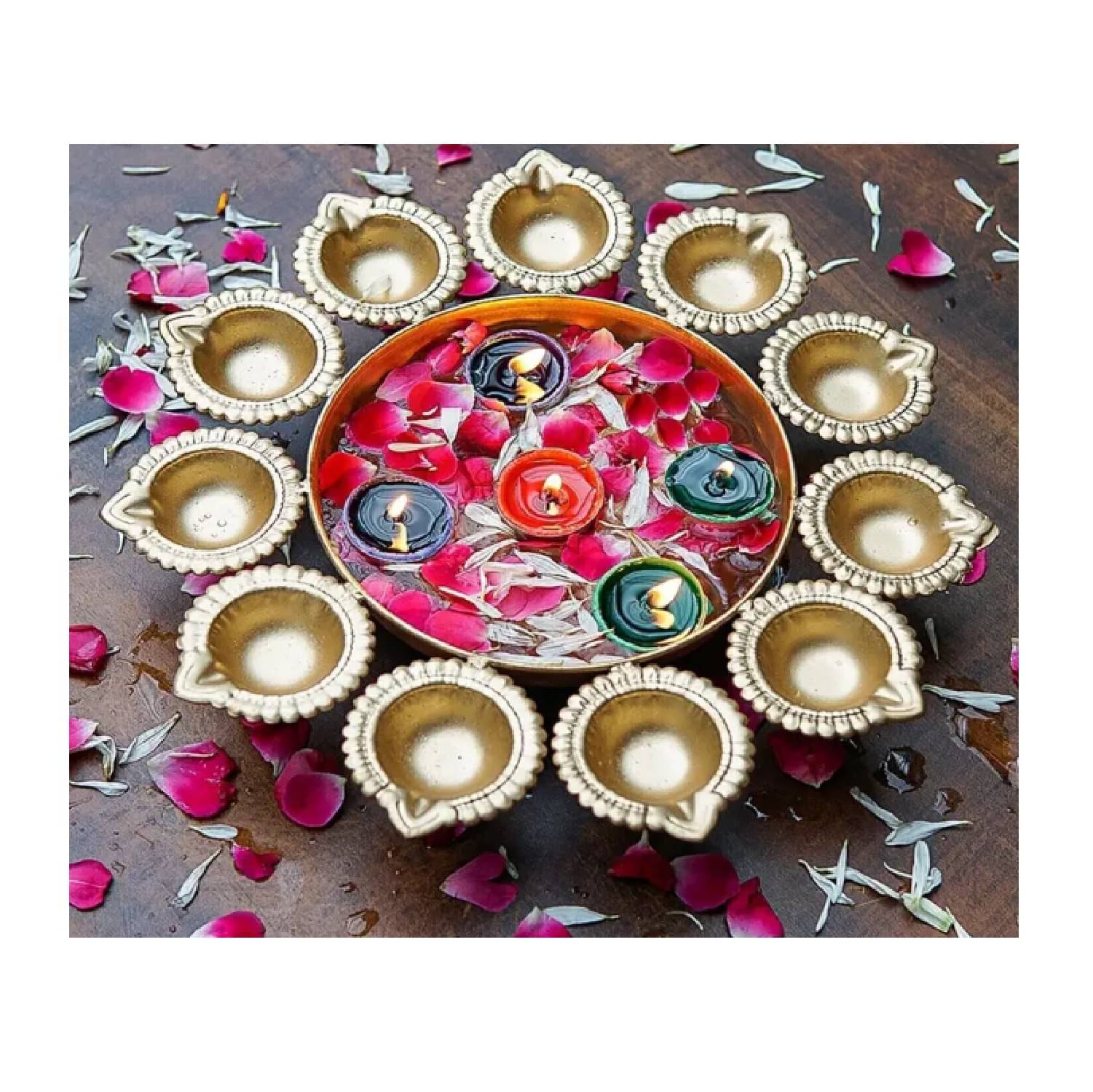     			Qin Pin Brass Floor Diya - Pack of 1