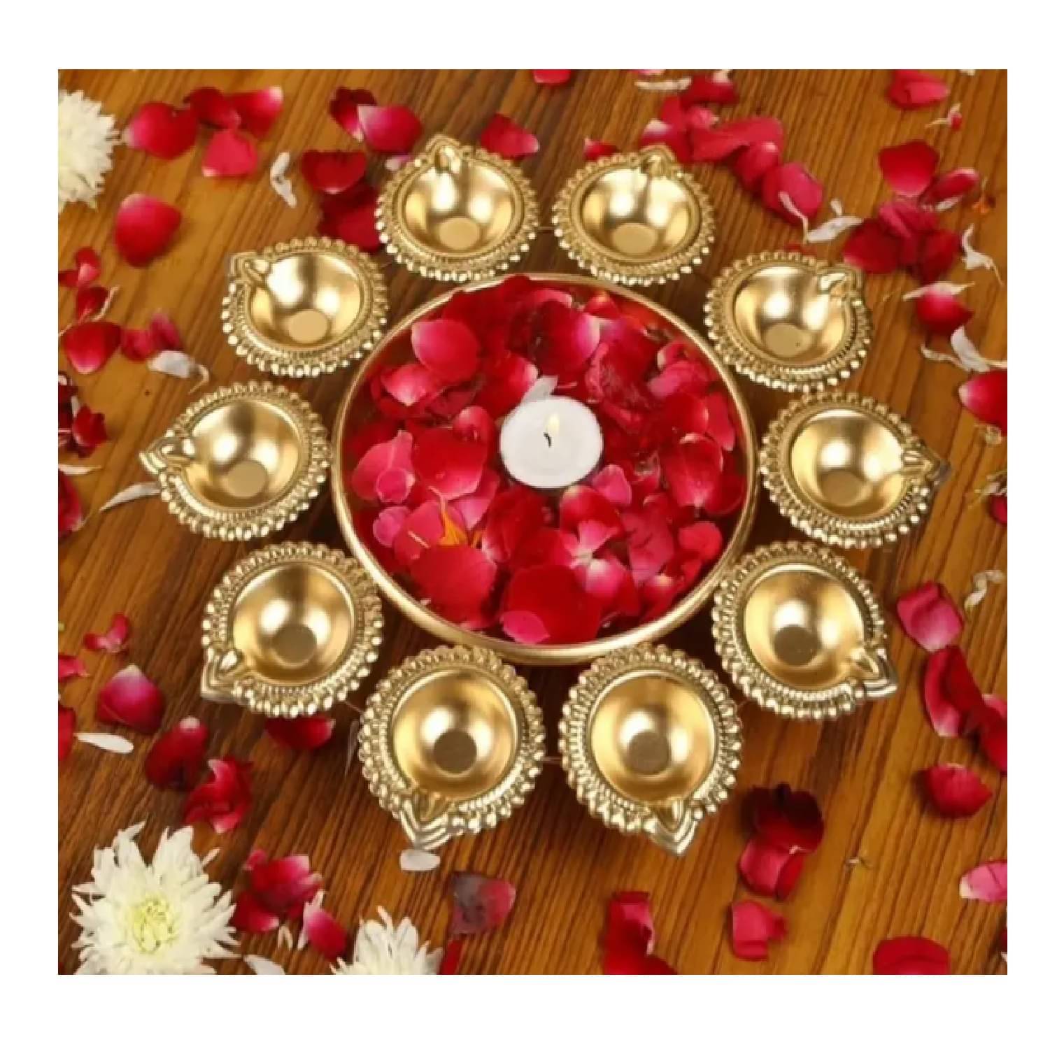     			Qin Pin Brass Floor Diya - Pack of 1