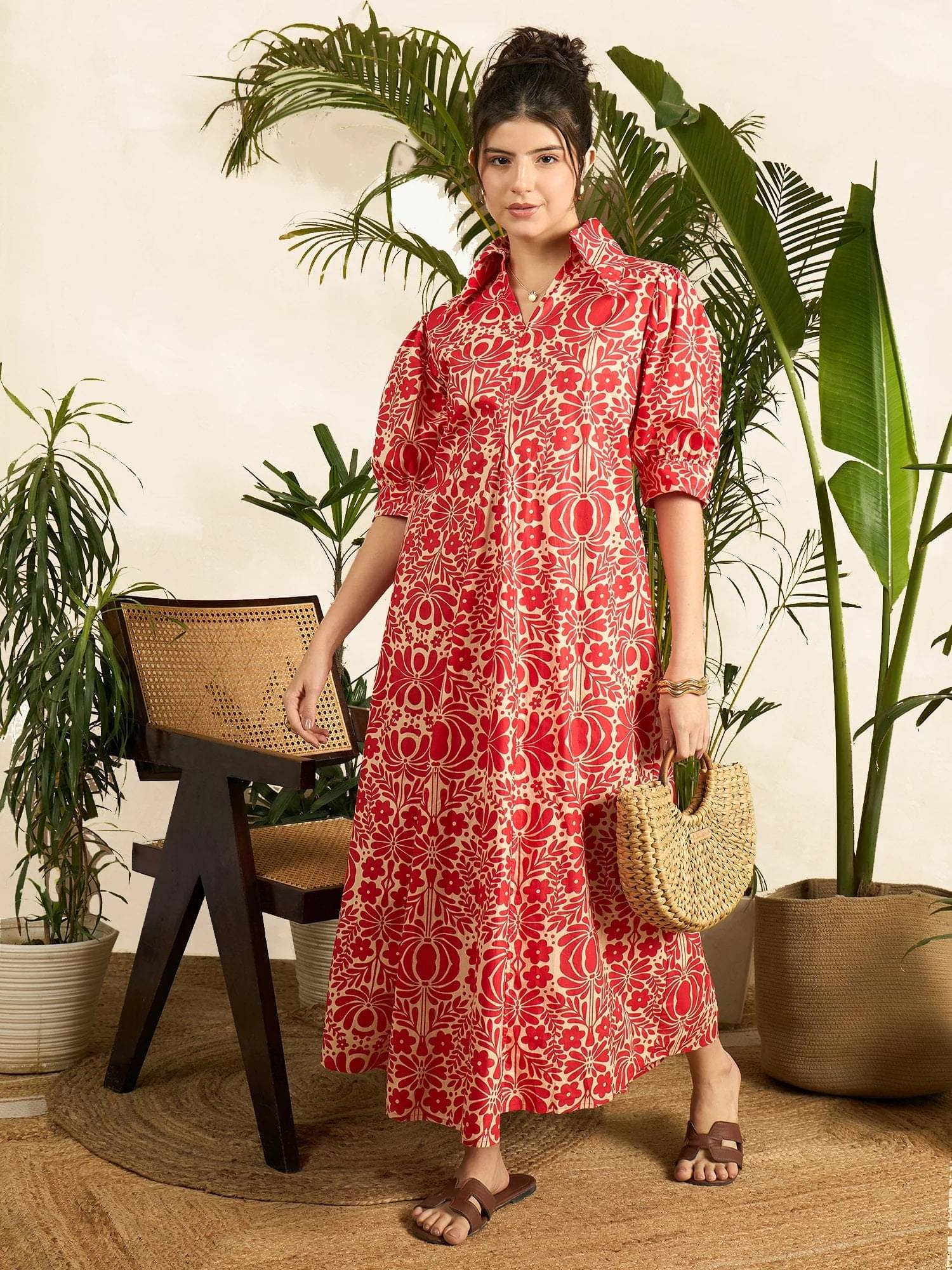     			Sheetal associates Women Polyester A-line Dress ( Red )