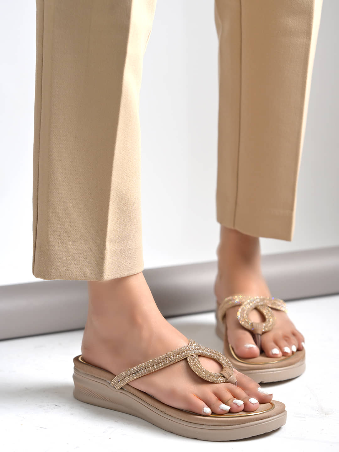 Shoetopia Beige Women's Sandal Heels - Heels | Buy online on ZillyBuy