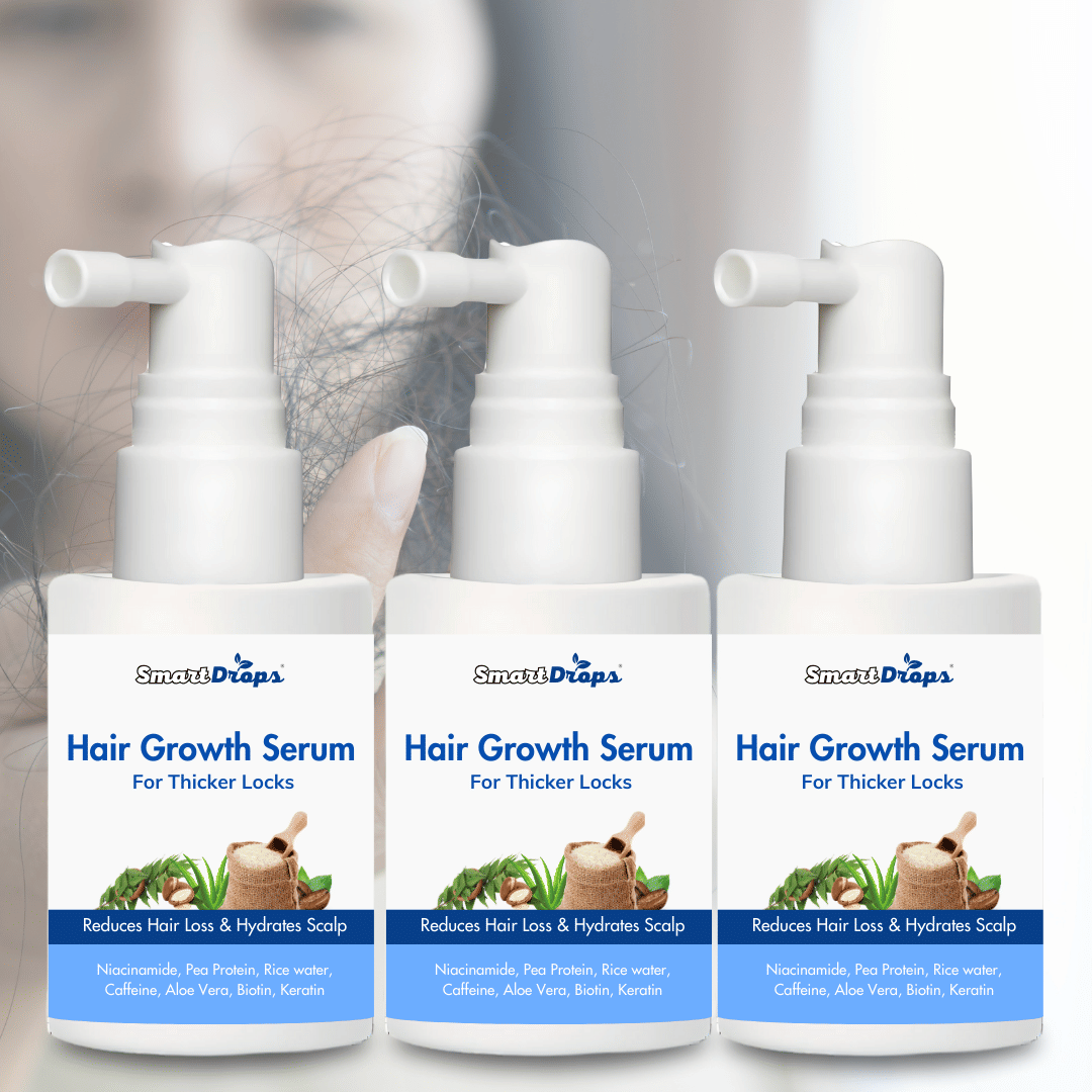Smartdrops Hair Growth Serum Hair Serum 30 mL Pack of 3