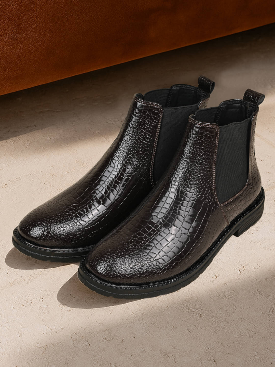     			Sneaklab Brown Men's Chelsea Boots