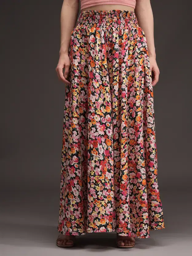 Stylefabs Women Rayon Printed Palazzos ( Pink ) Stylefabs Women Rayon Printed Palazzos ( Pink )