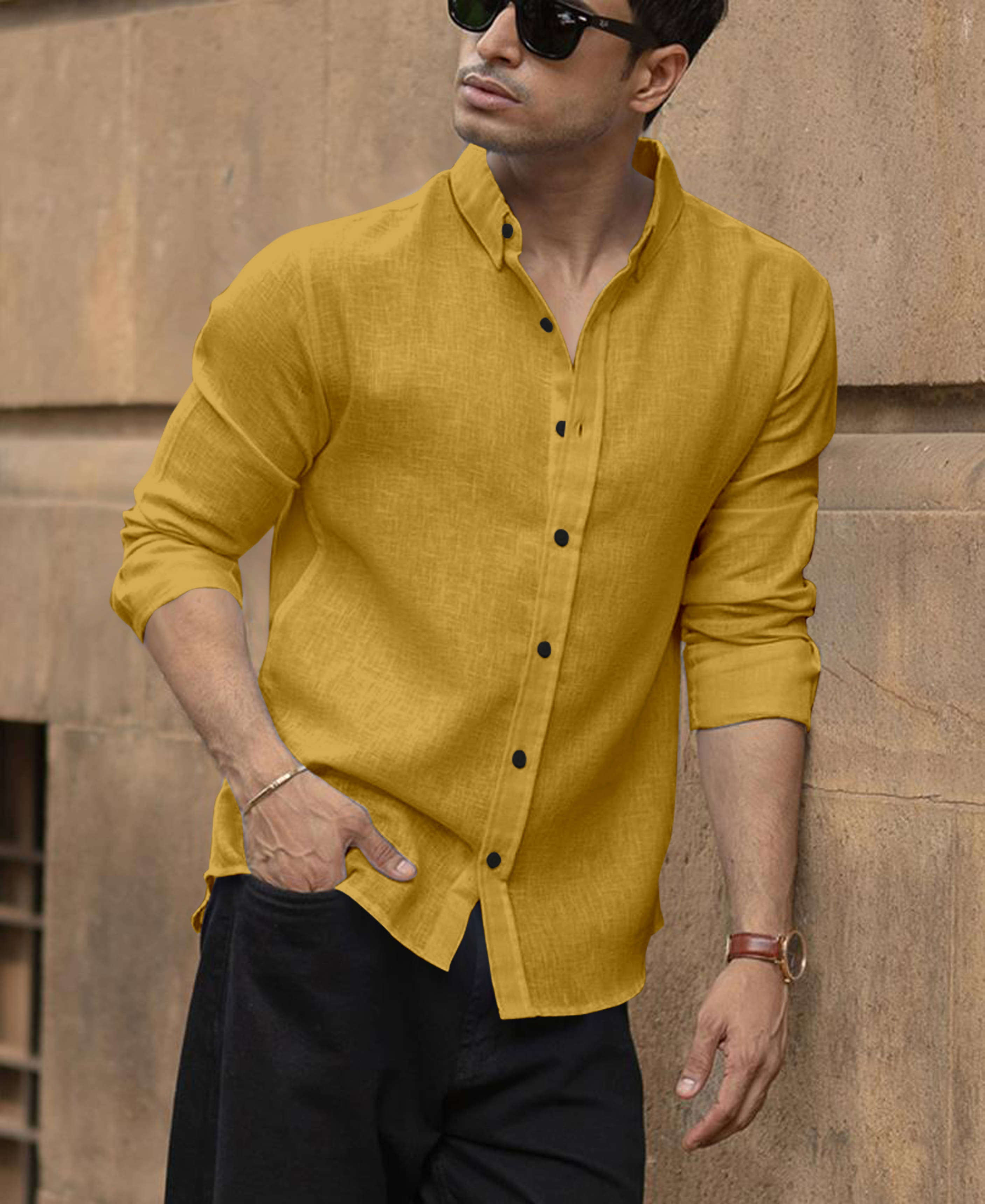 Tokyo Trendz Poly Cotton Regular Fit Solids Full Sleeves Men's Casual Shirt - Mustard ( Pack of 1 ) Tokyo Trendz Poly Cotton Regular Fit Solids Full Sleeves Men's Casual Shirt - Mustard ( Pack of 1 )
