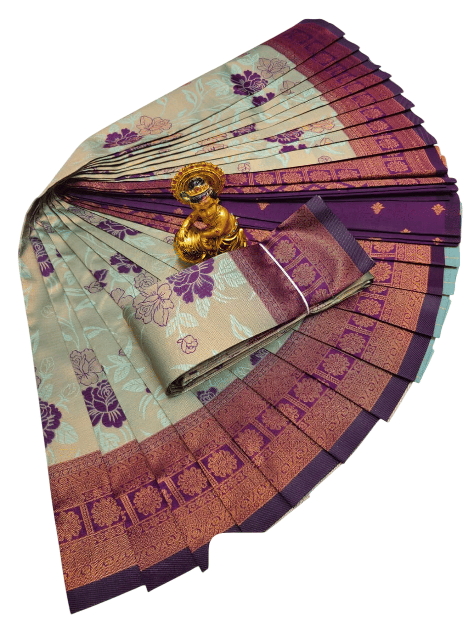 Vastukala Silk Woven Kanjeevaram Sarees With Unstitched Blouse Piece ( Green ) Vastukala Silk Woven Kanjeevaram Sarees With Unstitched Blouse Piece ( Green )