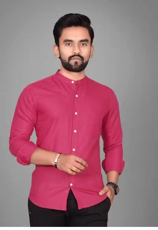     			Vs Beauti Cotton Blend Regular Fit Solids Full Sleeves Men's Casual Shirt - Pink ( Pack of 1 )