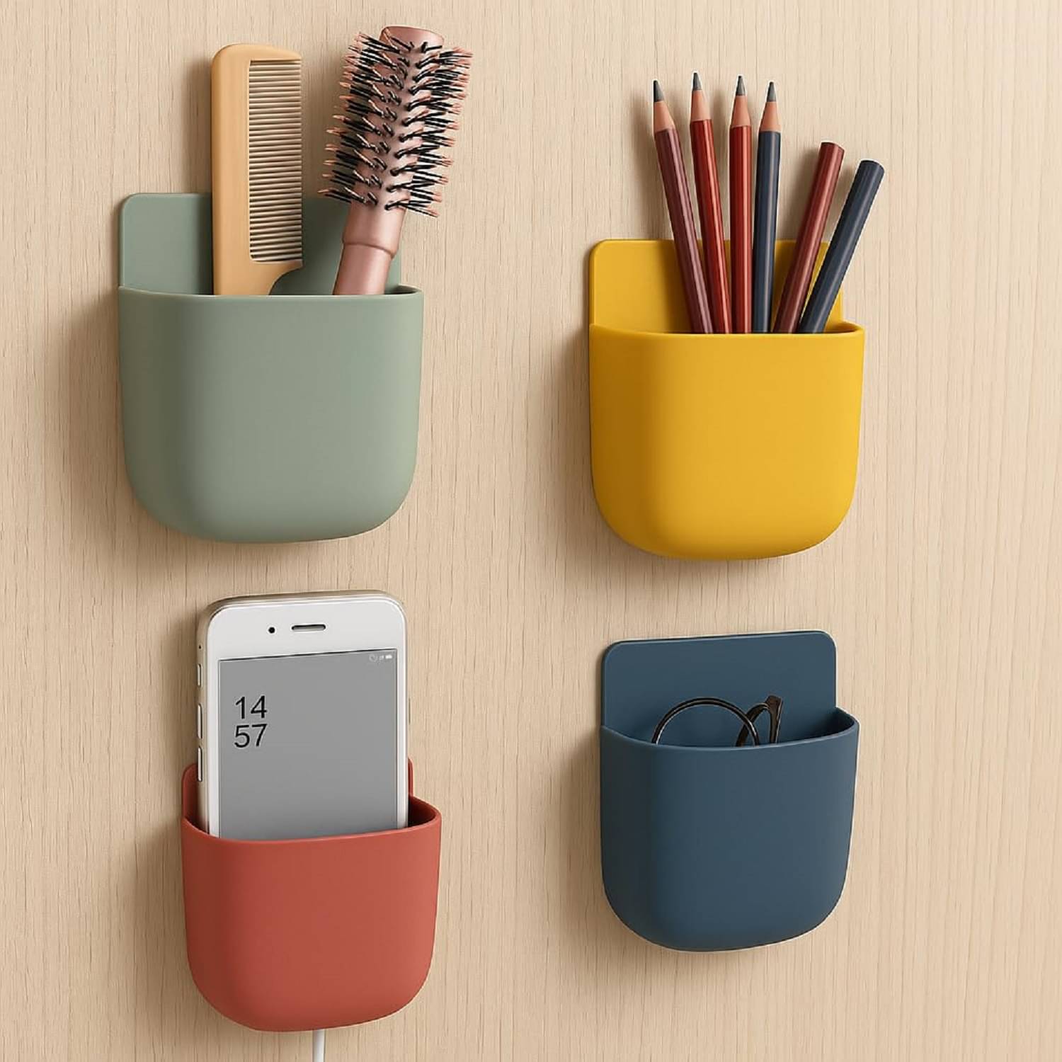     			Wall Mounted Remote Holder, Mobile Charger Stand Rack, Plug Holder Storage Box, TV AC Remote Organizer, Phone Charging Holder, Wall Storage Case, Remote Control Stand, Multi Purpose Wall Organizer, Plug Socket Holder.