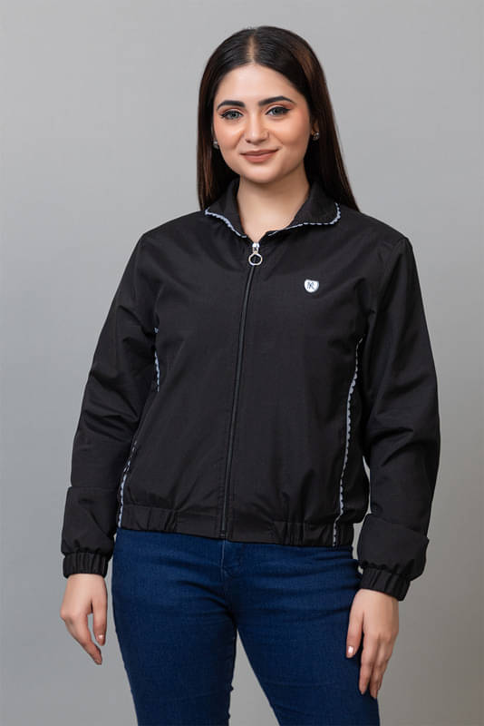 YAQR Women Regular Jacket ( Black )     			YAQR Women Regular Jacket ( Black )
