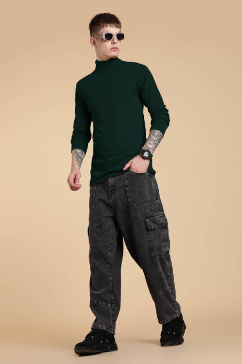     			freaks Woollen High Neck Men's Sweatshirt - Green ( Pack of 1 )