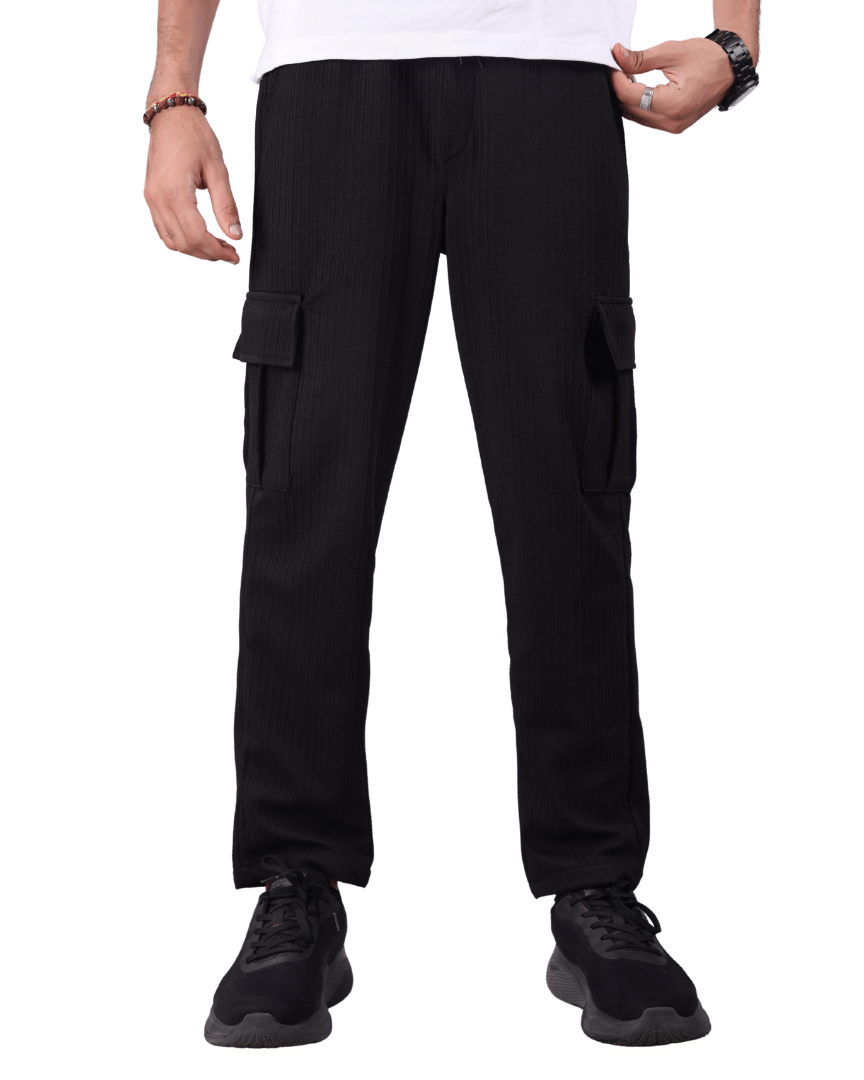     			ikigai Loose Men's Cargos - Black ( Pack of 1 )