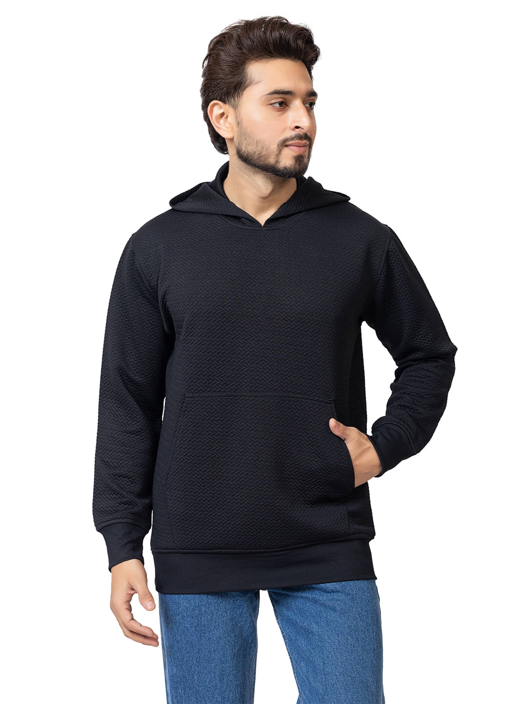     			2nd Sky Polyester Hooded Men's Sweatshirt - Black ( Pack of 1 )