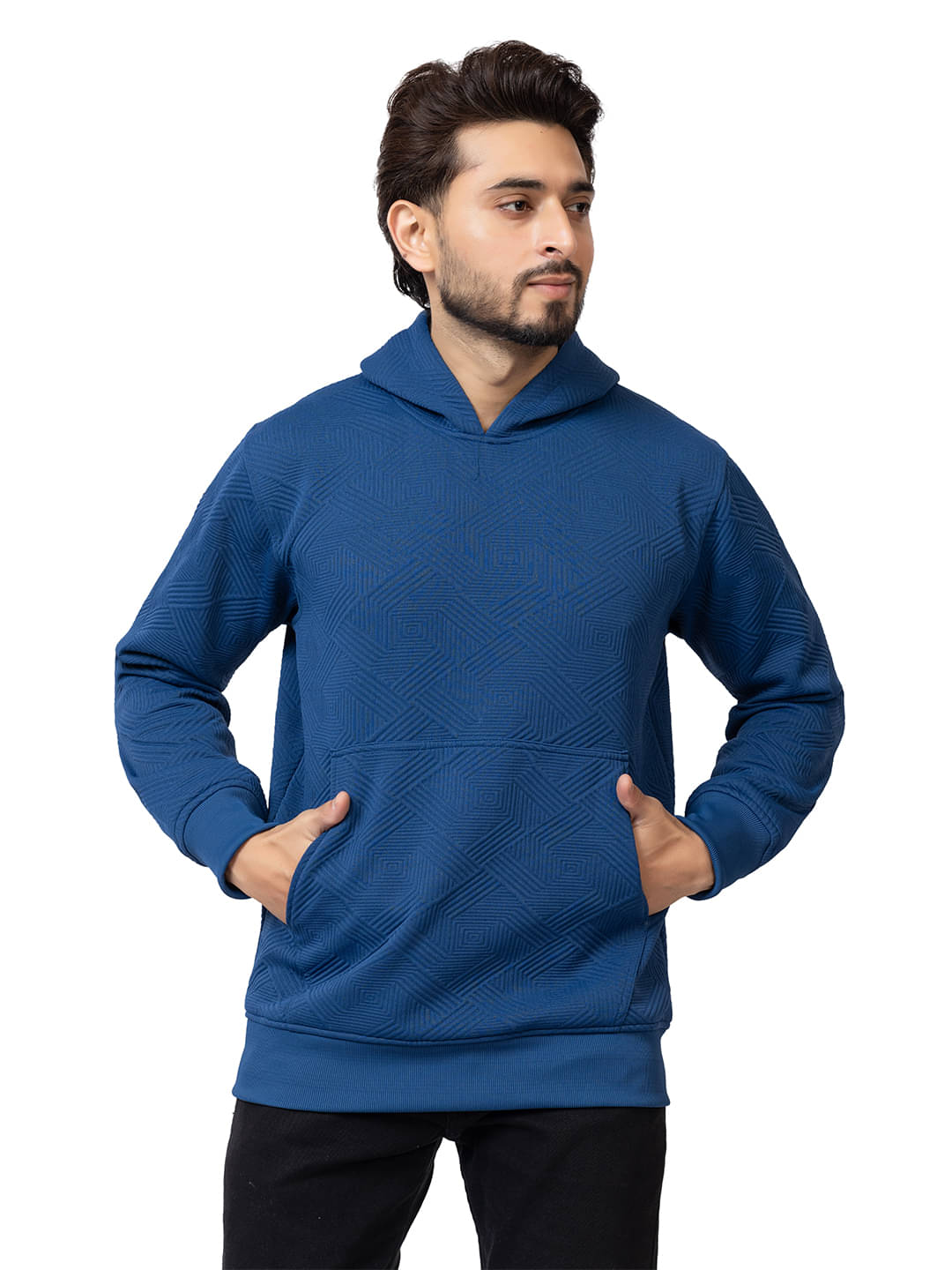     			2nd Sky Polyester Hooded Men's Sweatshirt - Blue ( Pack of 1 )