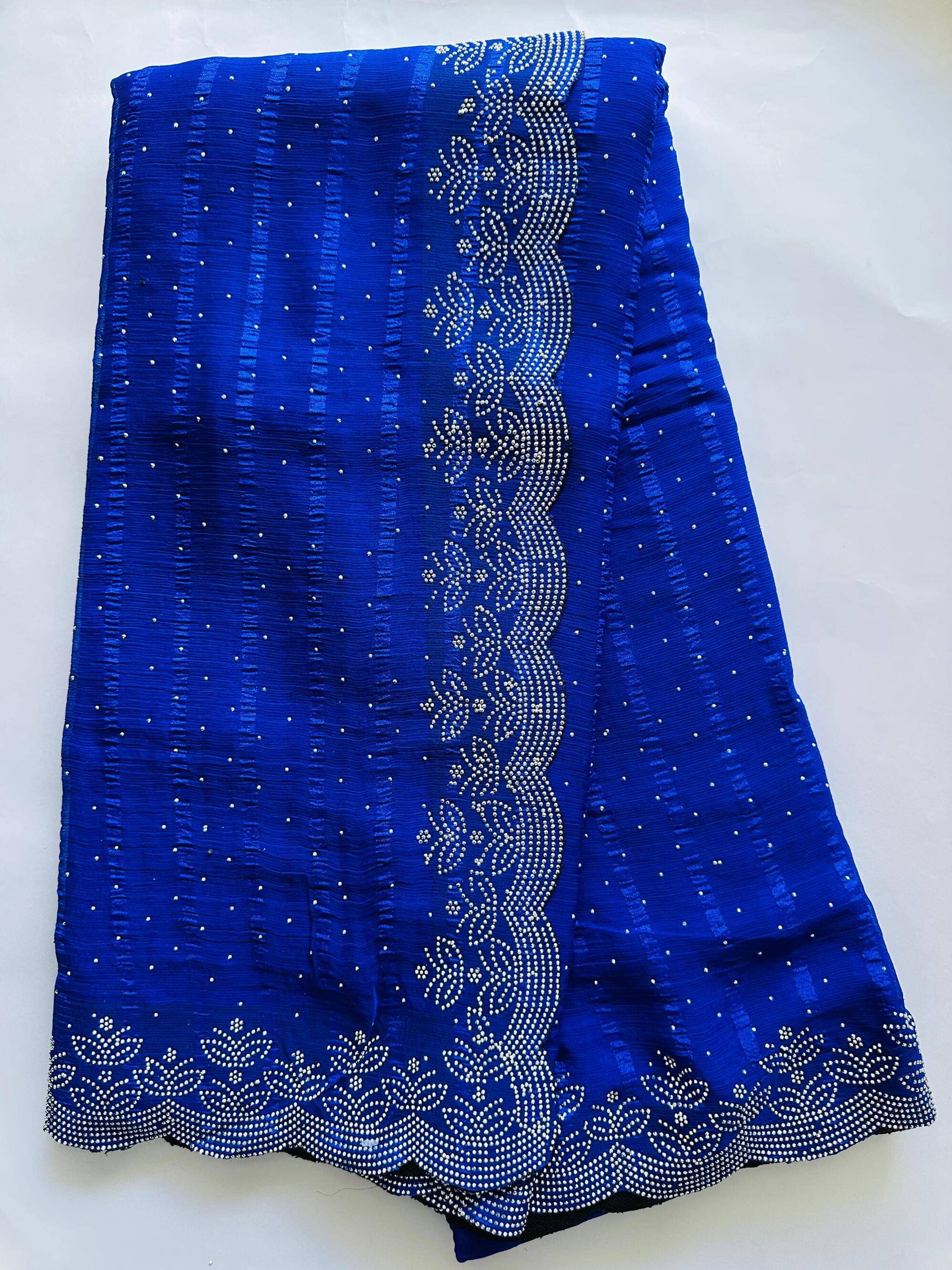    			AB Silk Georgette Embellished Regular Saree With Unstitched Blouse Piece ( Light Blue )