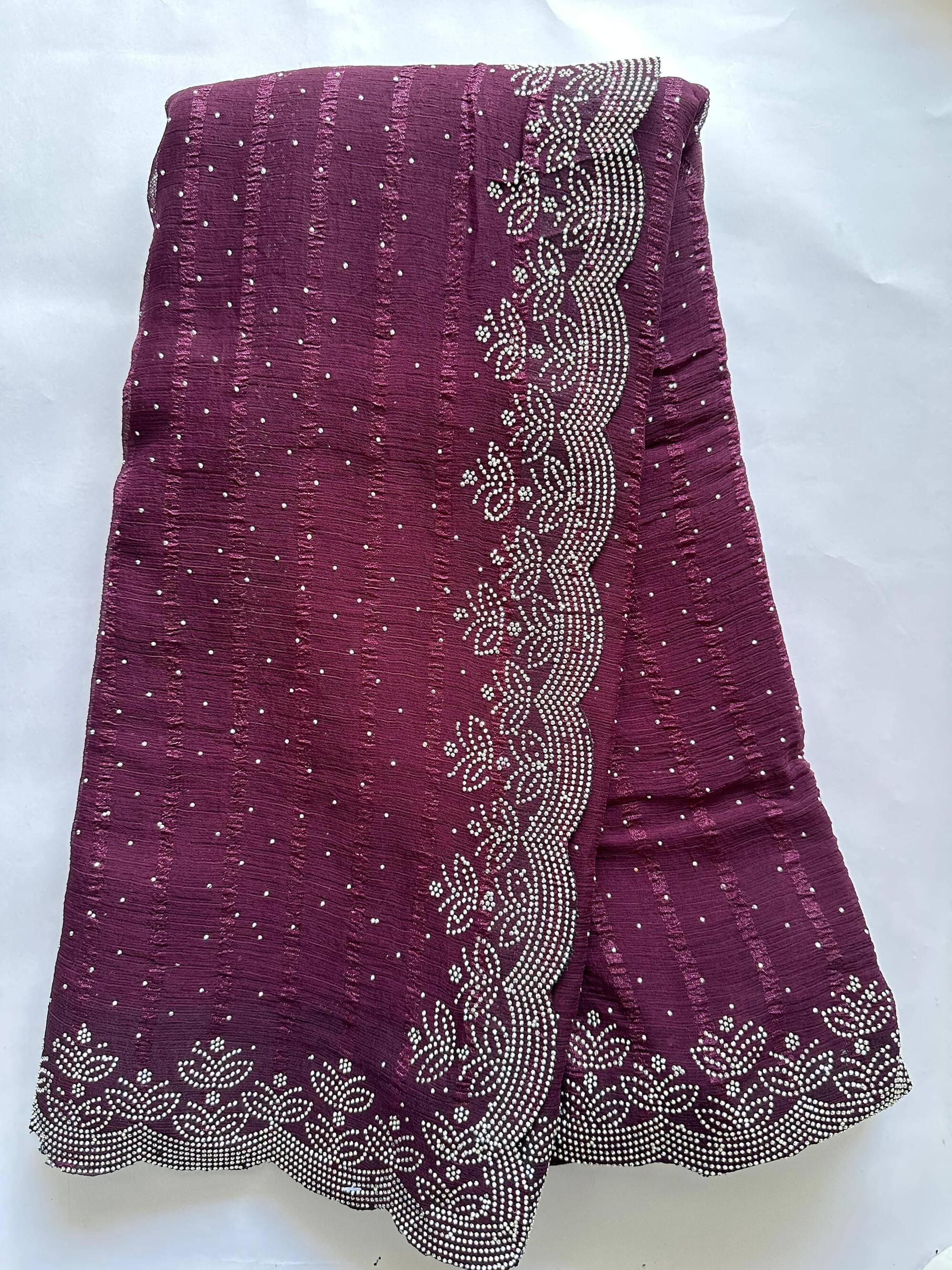 AB Silk Georgette Embellished Regular Saree With Unstitched Blouse Piece ( Maroon ) AB Silk Georgette Embellished Regular Saree With Unstitched Blouse Piece ( Maroon )