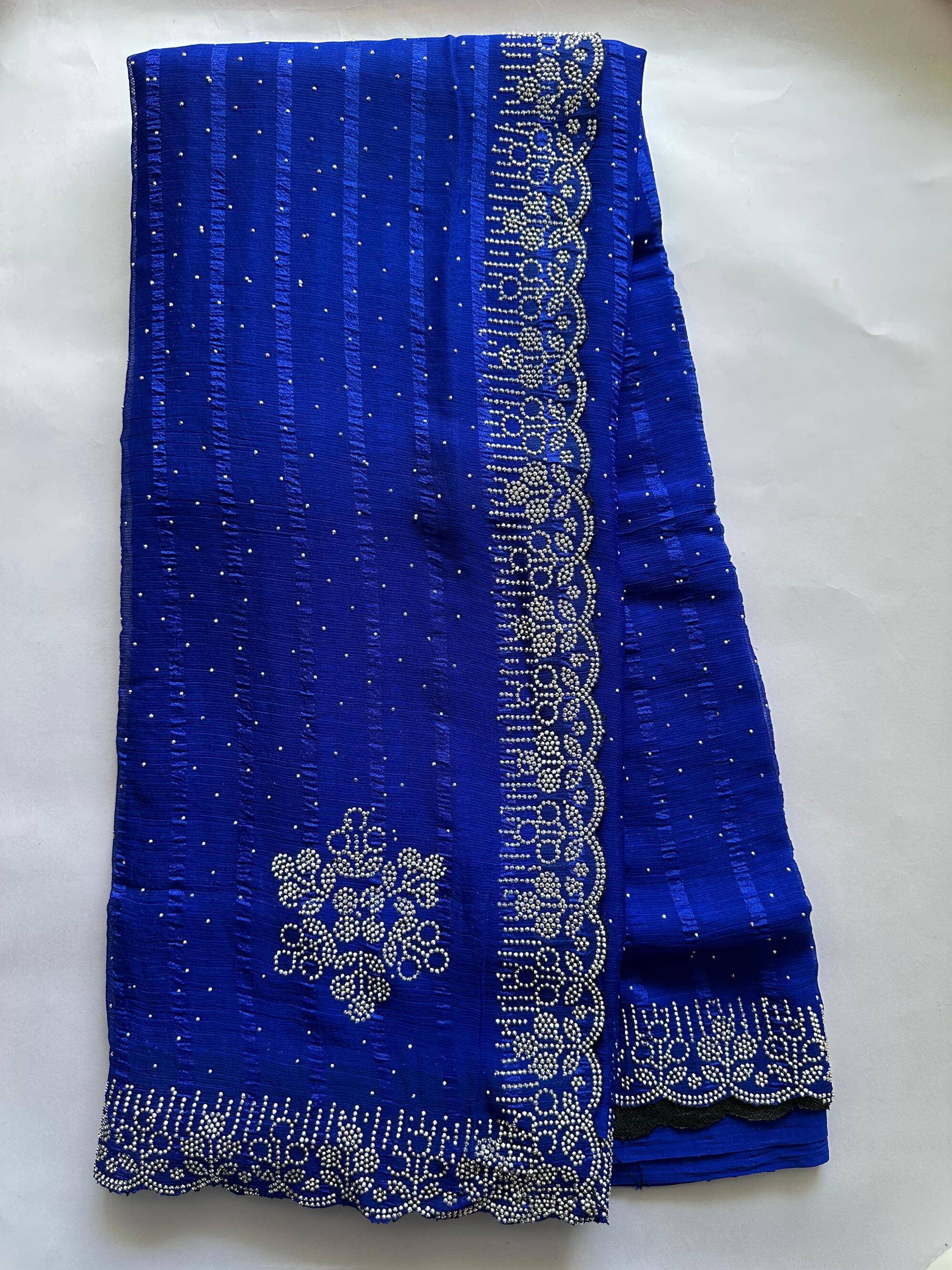 AB Silk Georgette Embellished Regular Saree With Unstitched Blouse Piece ( Light Blue ) AB Silk Georgette Embellished Regular Saree With Unstitched Blouse Piece ( Light Blue )