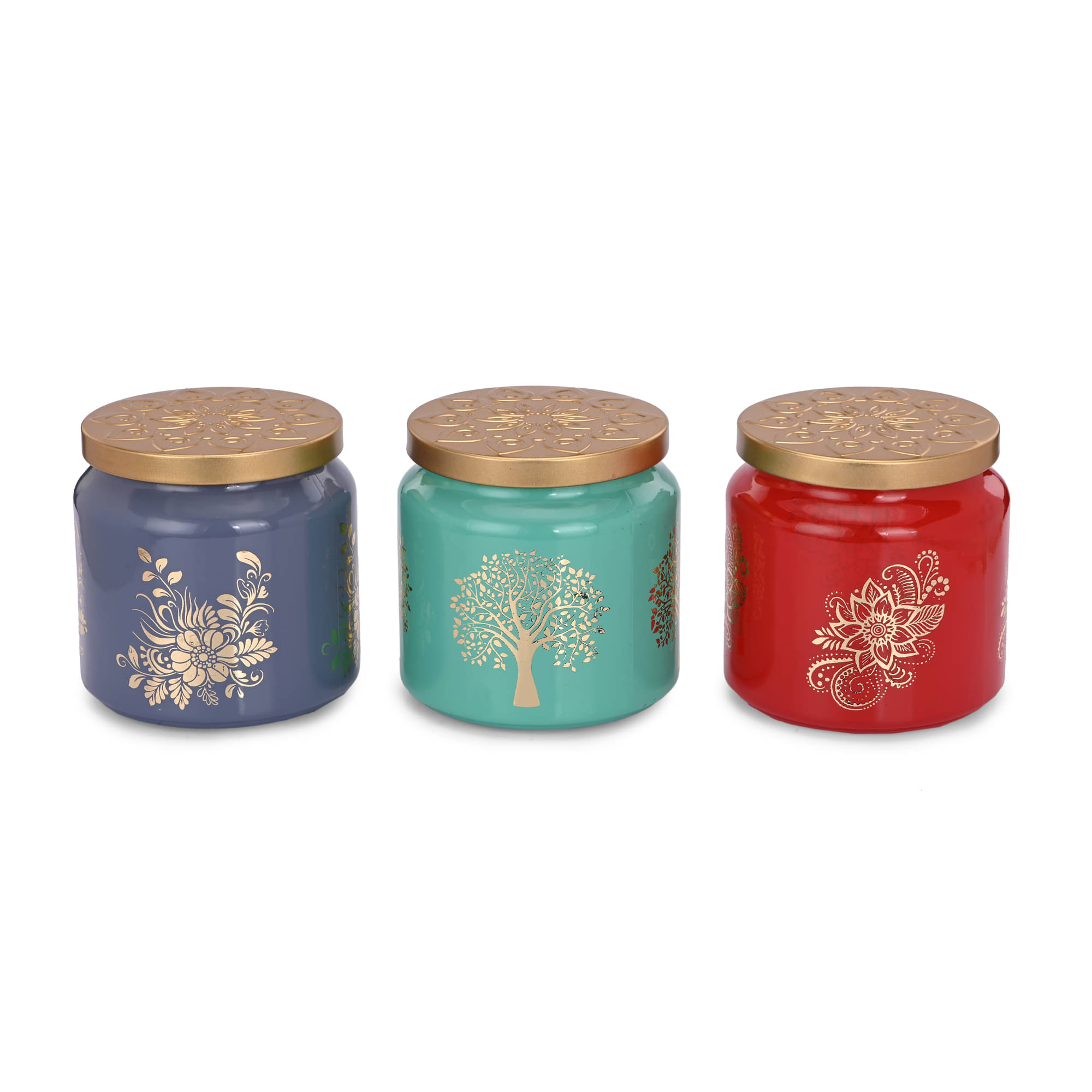     			AFAST Glass Jar Container Glass Multicolor Cookie Container ( Set of 1 )