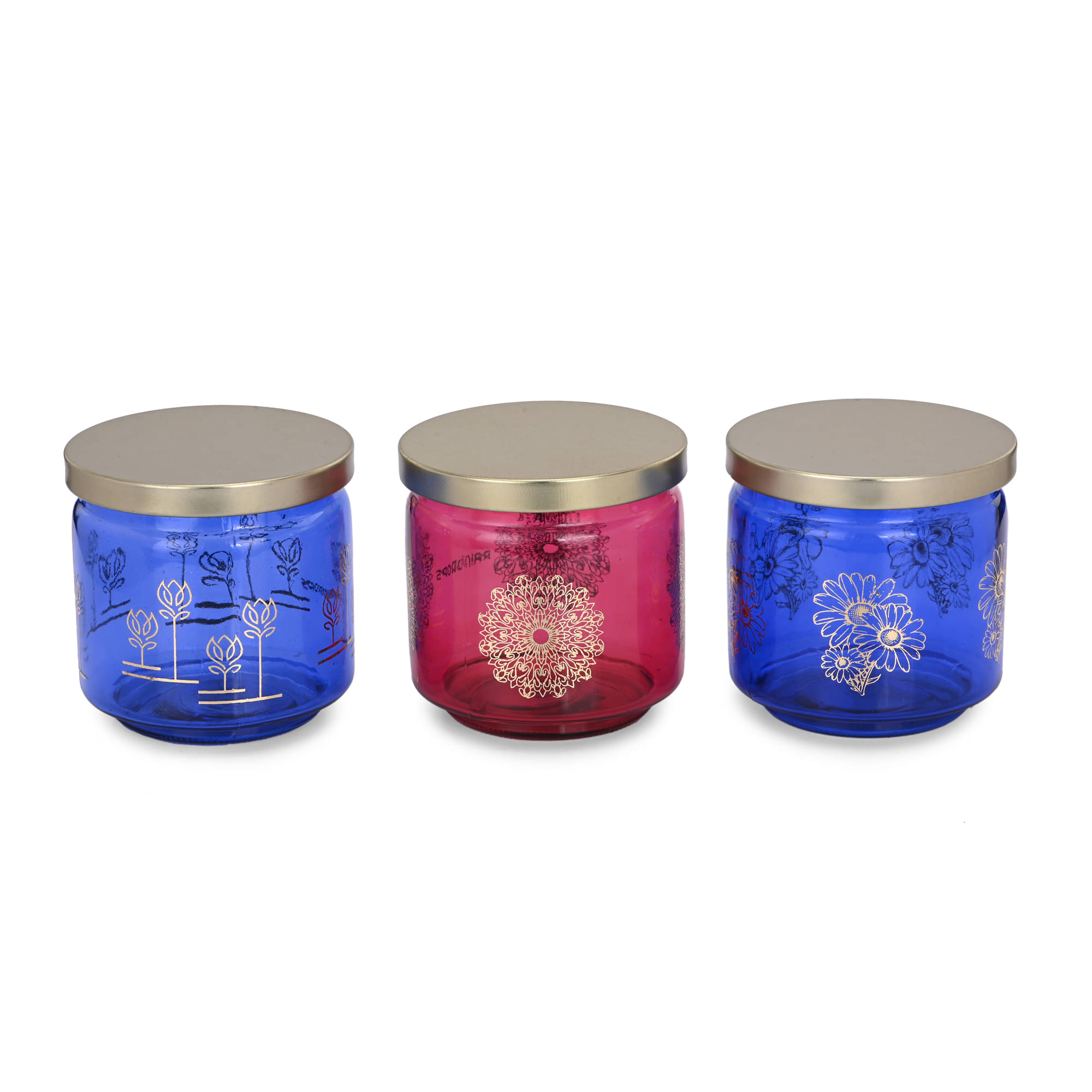     			AFAST Glass Jar Container Glass Multicolor Cookie Container ( Set of 1 )