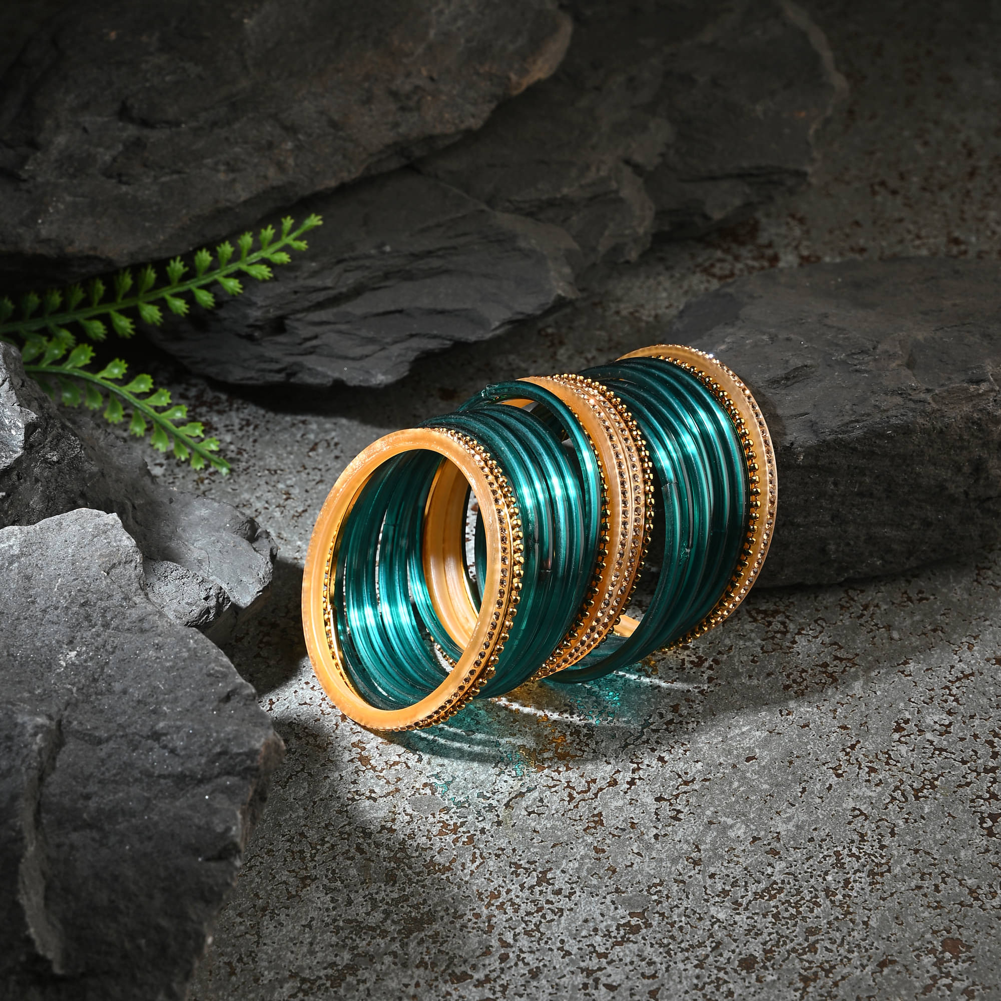     			AFAST Turquoise Bangle Set ( Pack of 2 )