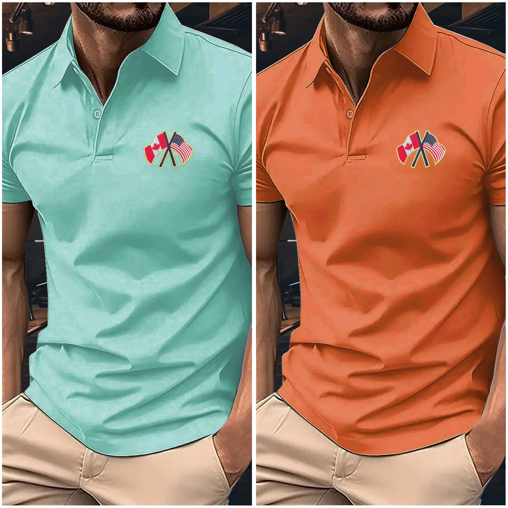     			AIN6 Men Polyester Regular Fit Printed Polo T Shirt ( Orange )
