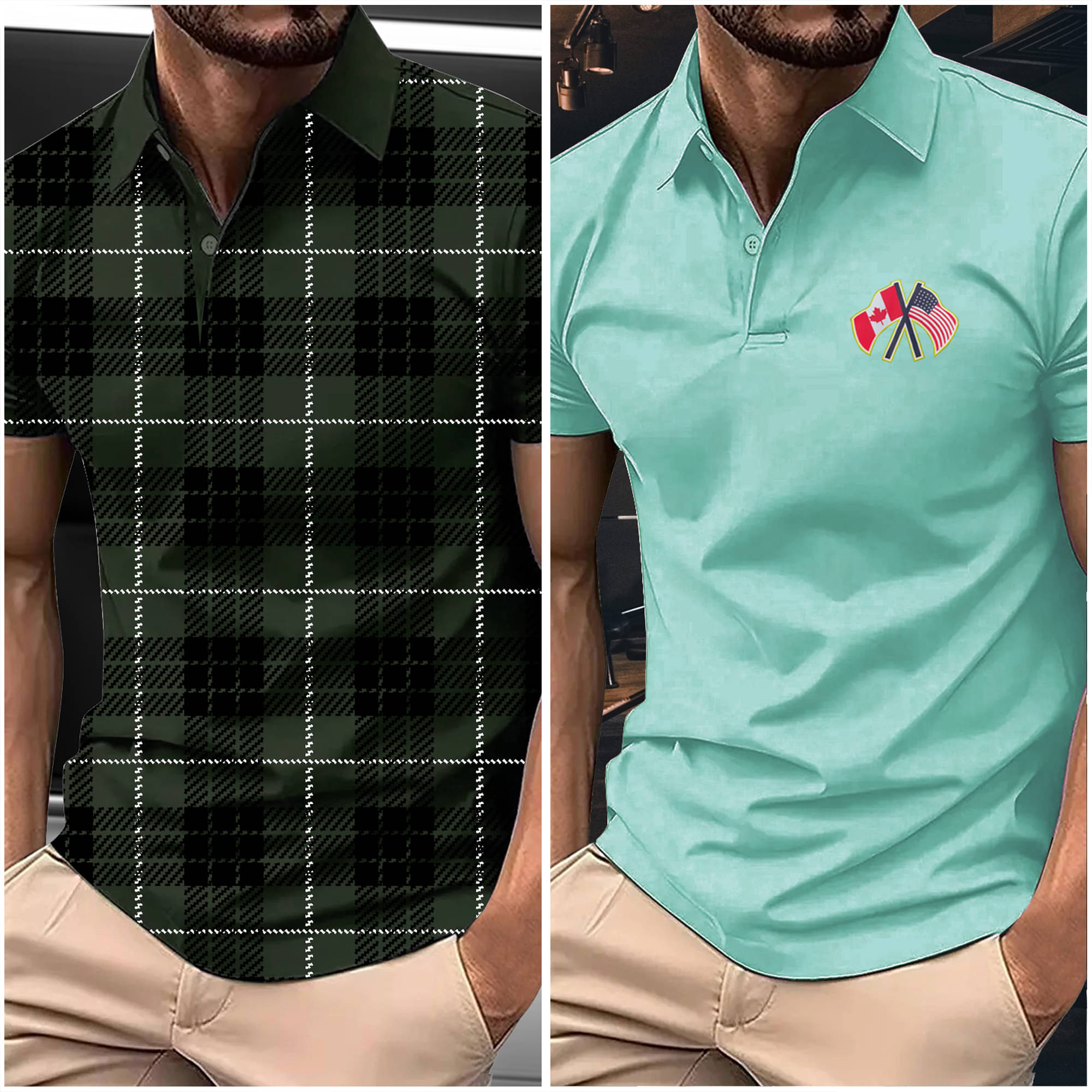     			AIN6 Men Polyester Regular Fit Printed Polo T Shirt ( Dark Green )