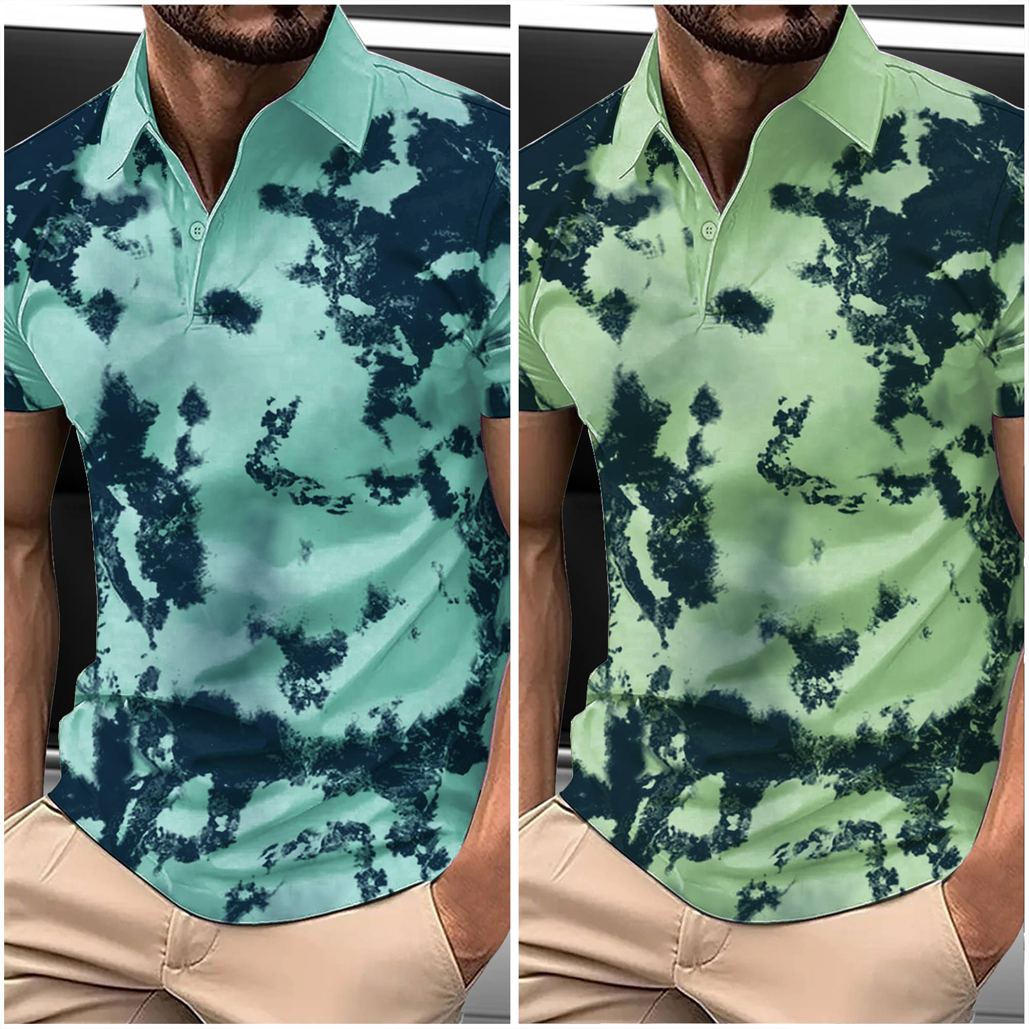     			AIN6 Men Polyester Regular Fit Printed Polo T Shirt ( Sea Green )