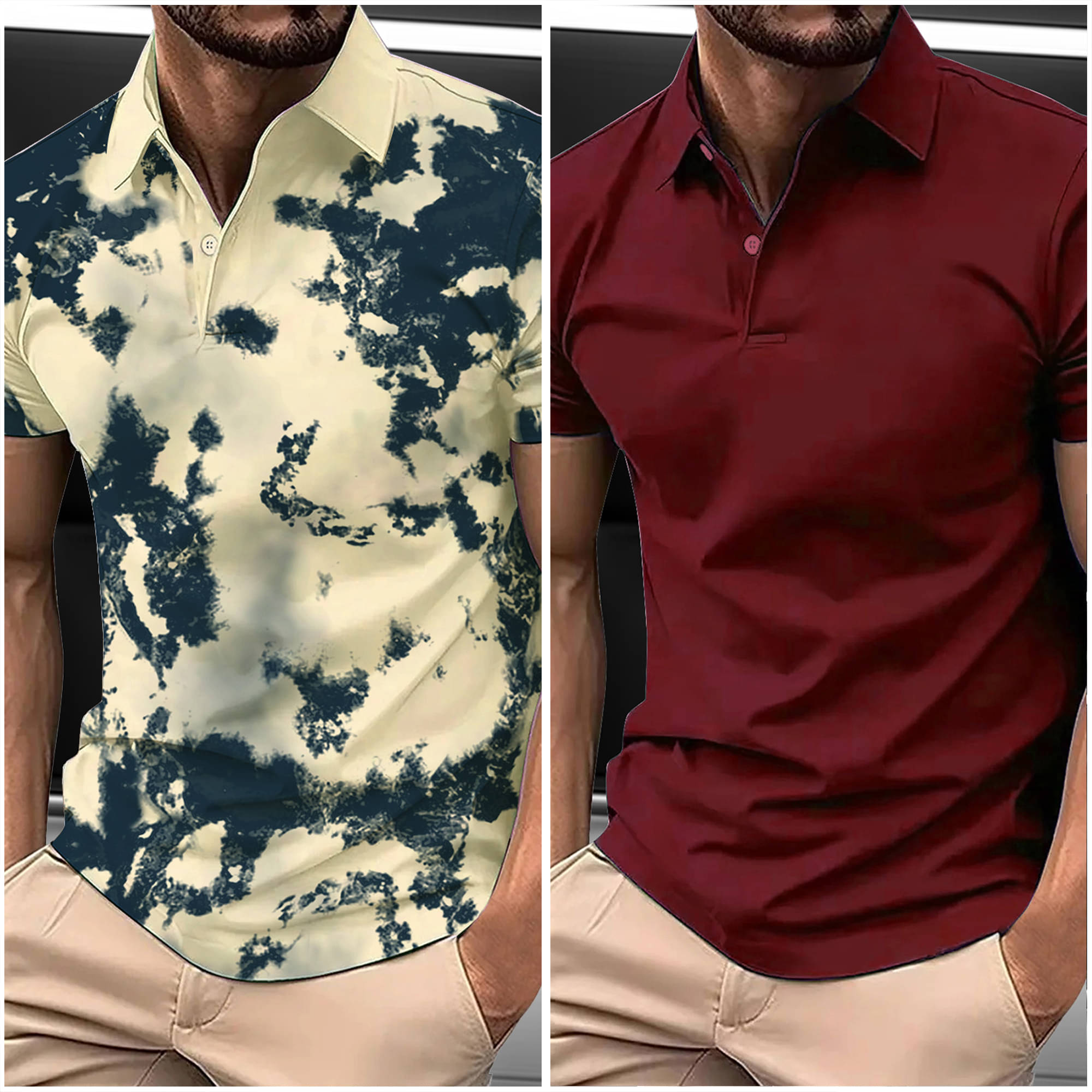     			AIN6 Men Polyester Regular Fit Printed Polo T Shirt ( Maroon )