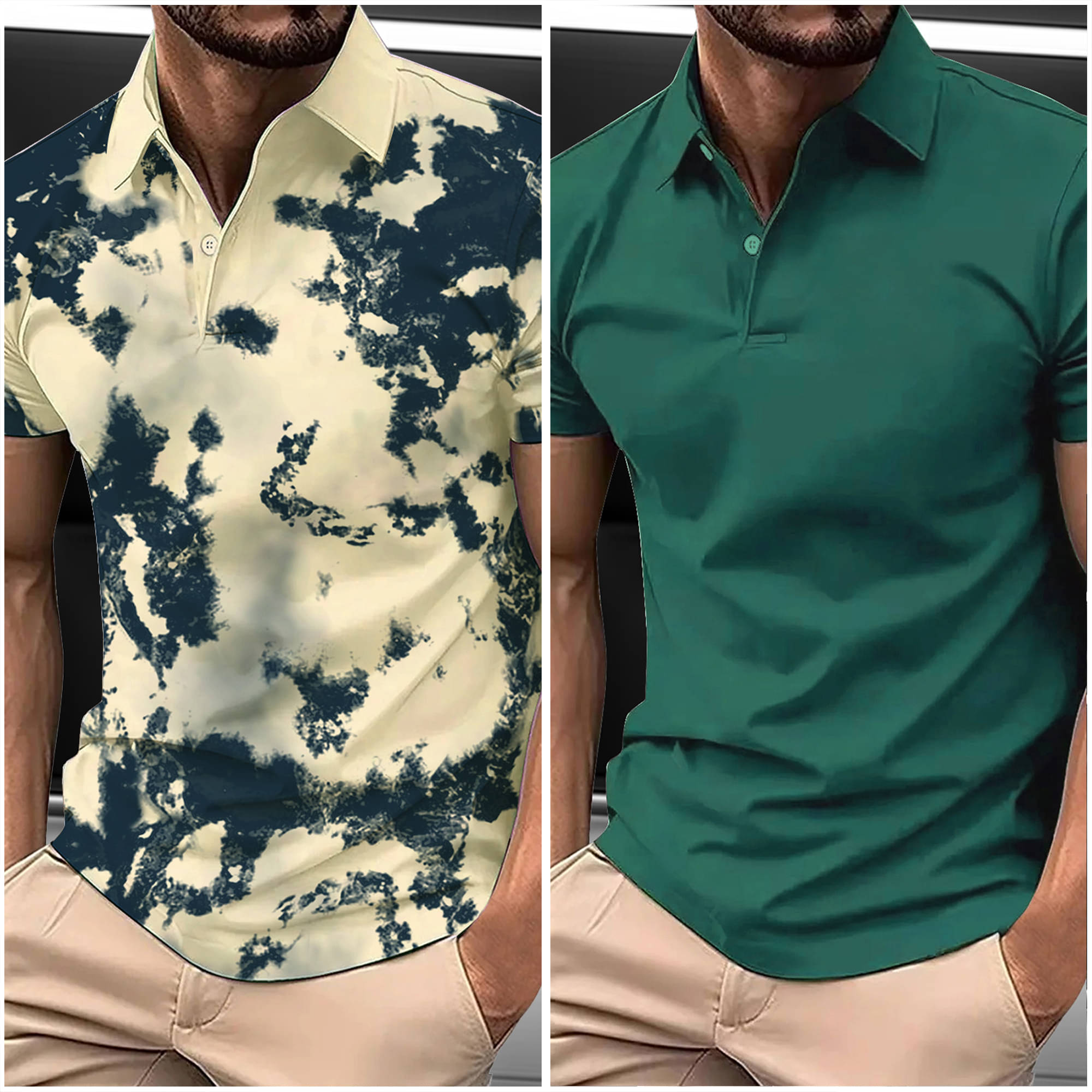     			AIN6 Men Polyester Regular Fit Printed Polo T Shirt ( Green )