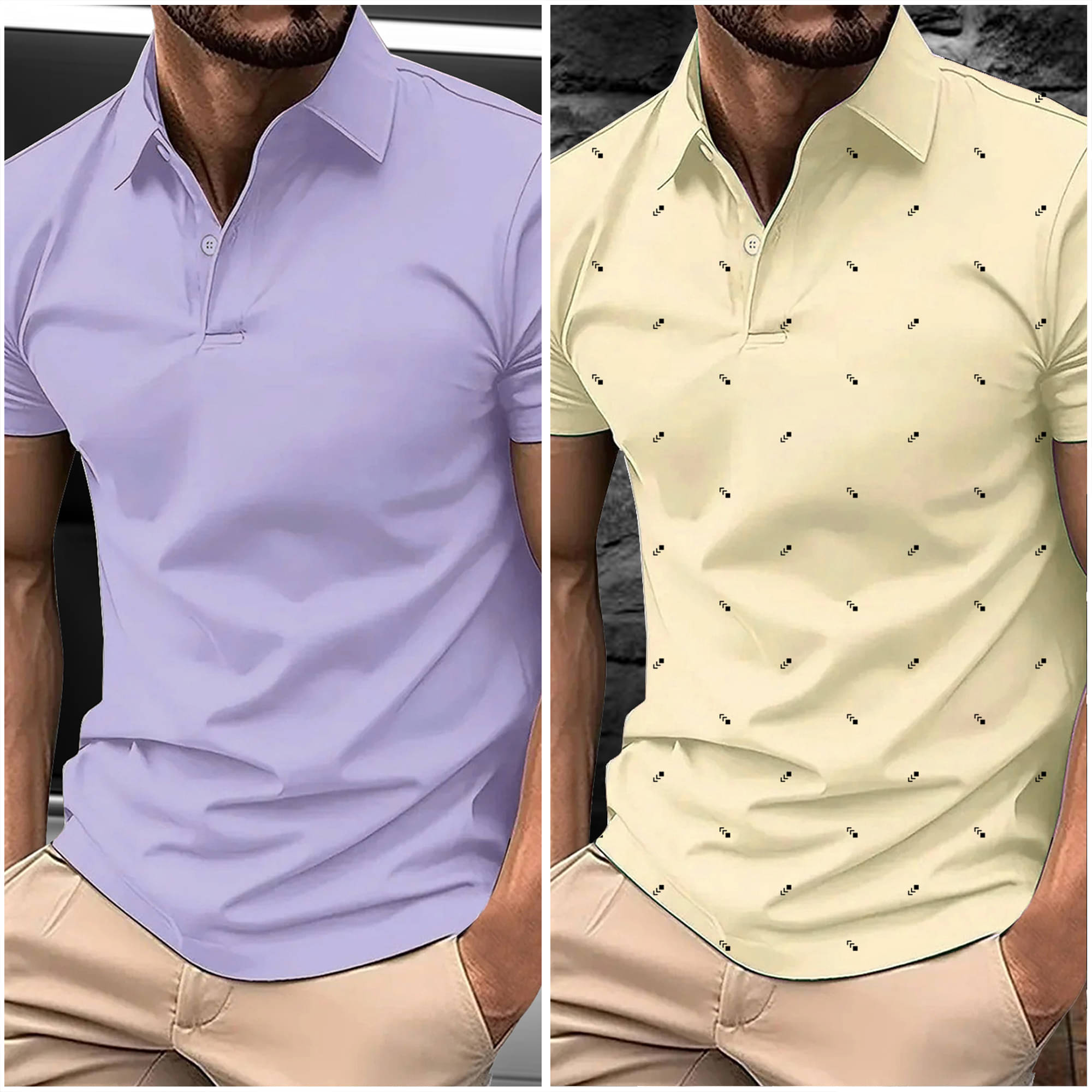 AIN6 Men Polyester Regular Fit Printed Polo T Shirt ( Beige ) AIN6 Men Polyester Regular Fit Printed Polo T Shirt ( Beige )