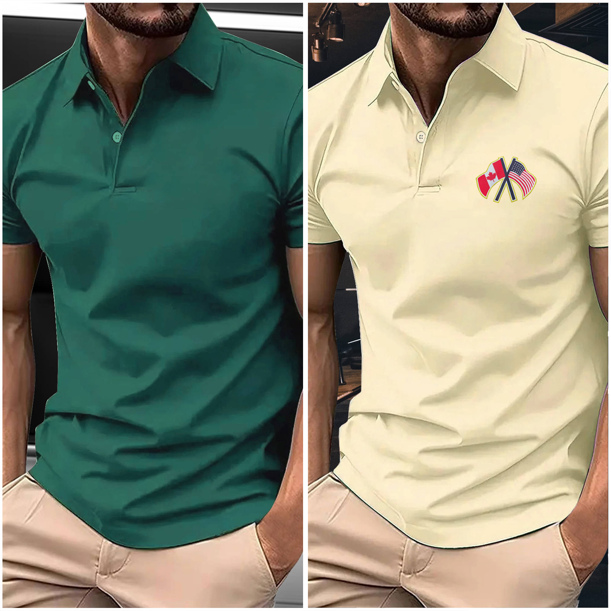     			AIN6 Men Polyester Regular Fit Printed Polo T Shirt ( Beige )