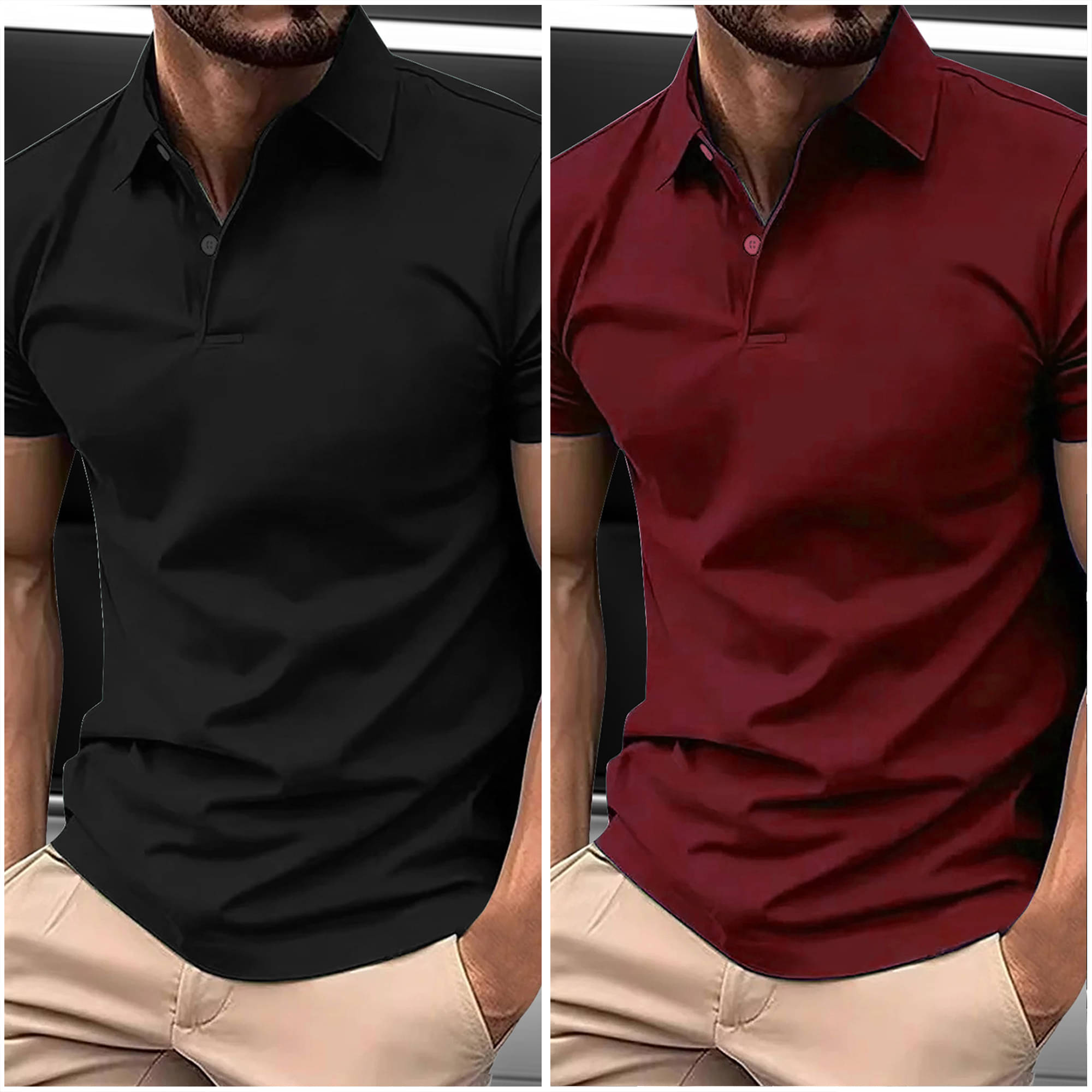 AIN6 Men Polyester Regular Fit Solid Polo T Shirt ( Maroon ) AIN6 Men Polyester Regular Fit Solid Polo T Shirt ( Maroon )