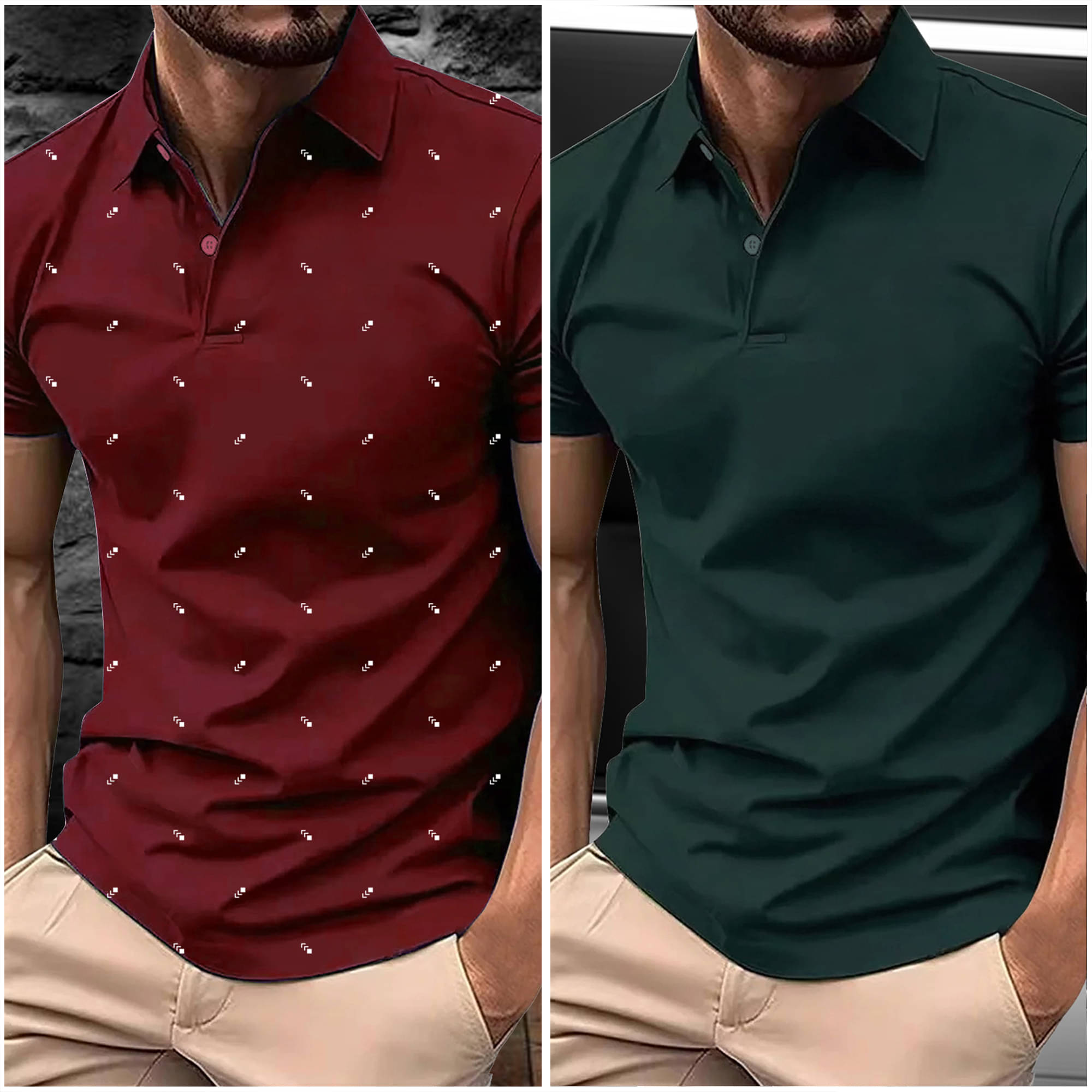 AIN6 Men Polyester Regular Fit Printed Polo T Shirt ( Dark Green )     			AIN6 Men Polyester Regular Fit Printed Polo T Shirt ( Dark Green )