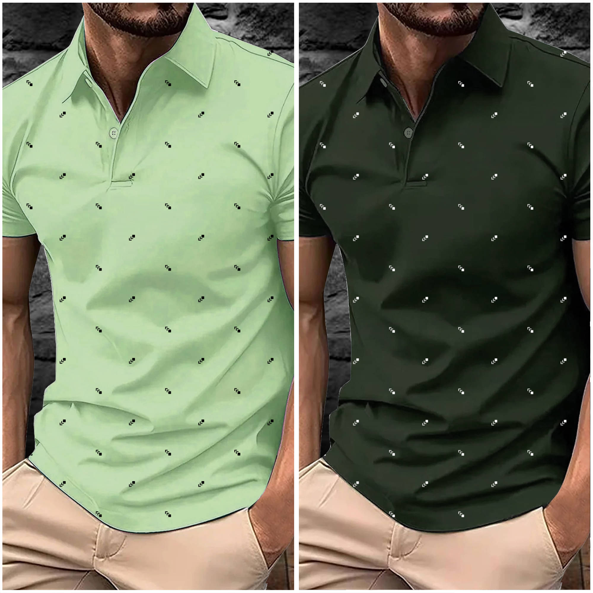     			AIN6 Men Polyester Regular Fit Printed Polo T Shirt ( Olive )
