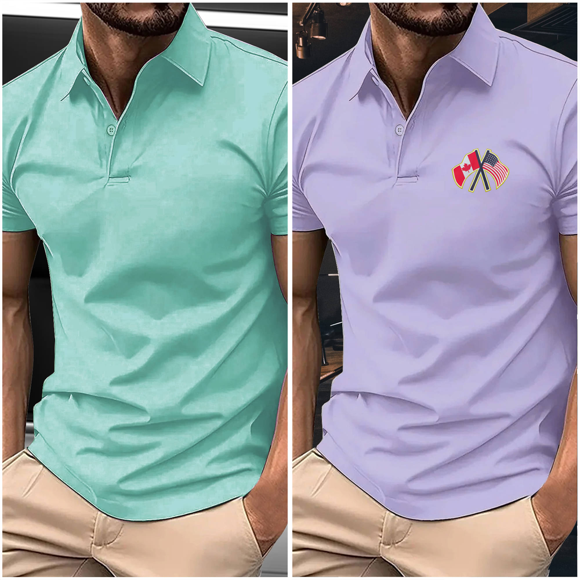     			AIN6 Men Polyester Regular Fit Printed Polo T Shirt ( Lavender )