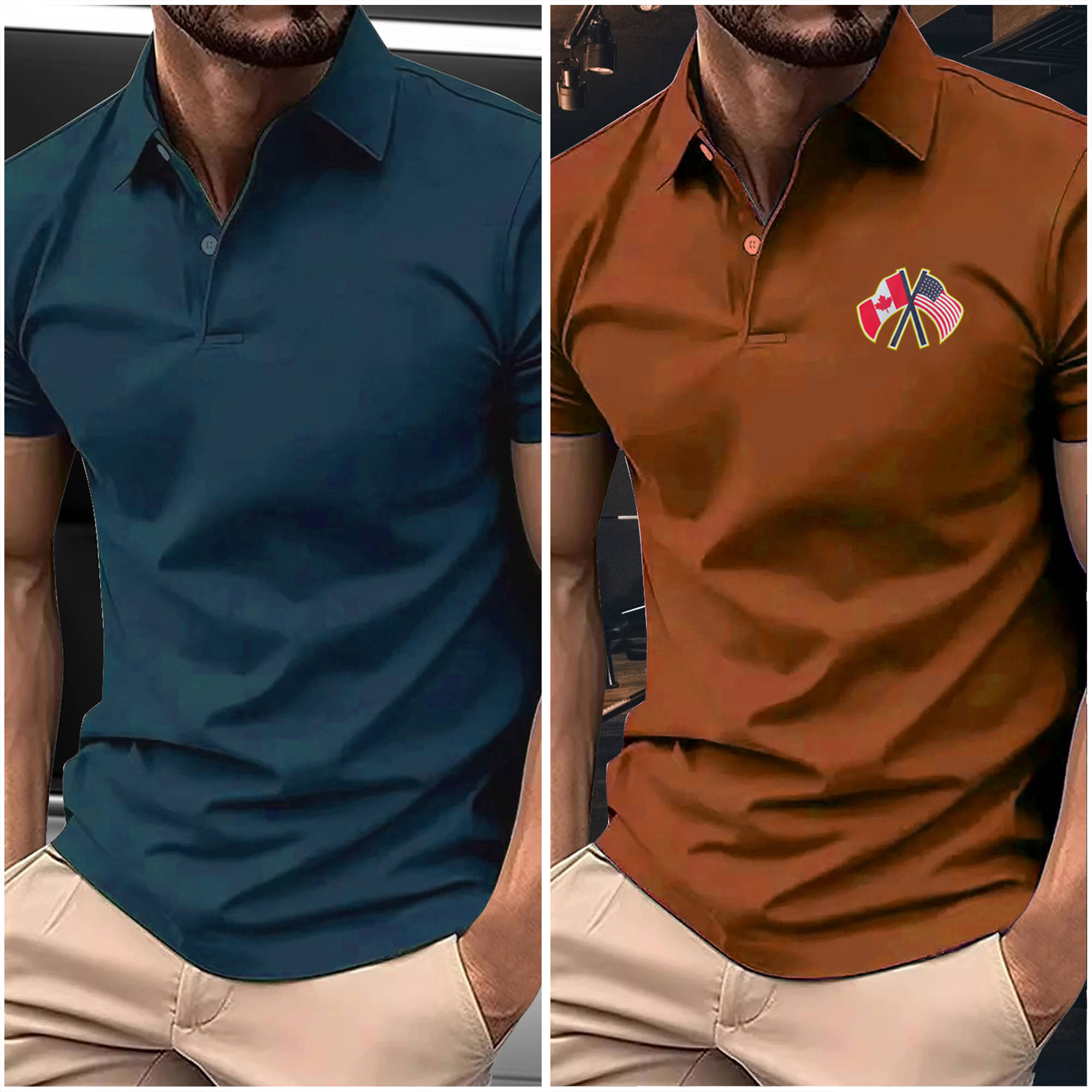 AIN6 Men Polyester Regular Fit Printed Polo T Shirt ( Rust ) AIN6 Men Polyester Regular Fit Printed Polo T Shirt ( Rust )
