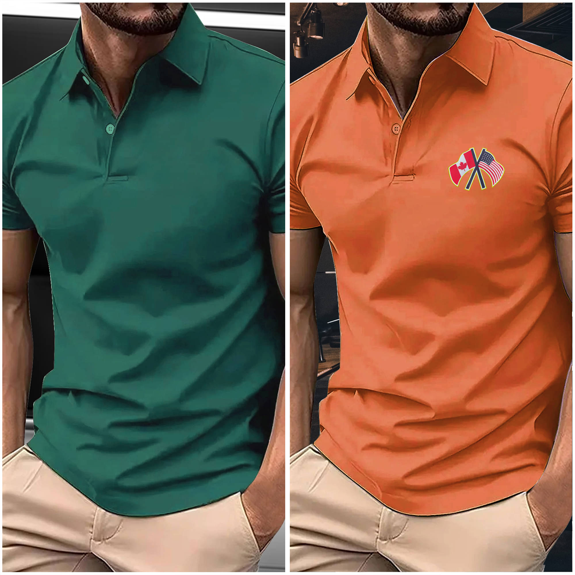 AIN6 Men Polyester Regular Fit Printed Polo T Shirt ( Orange )     			AIN6 Men Polyester Regular Fit Printed Polo T Shirt ( Orange )